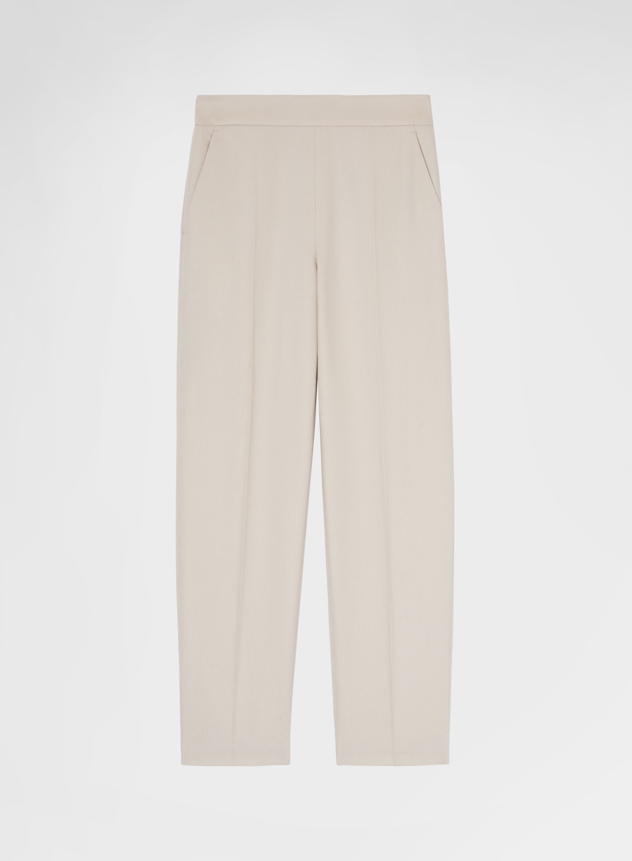 WOOL CASHMERE STRETCH FLANNEL PANTS CHANTILLY