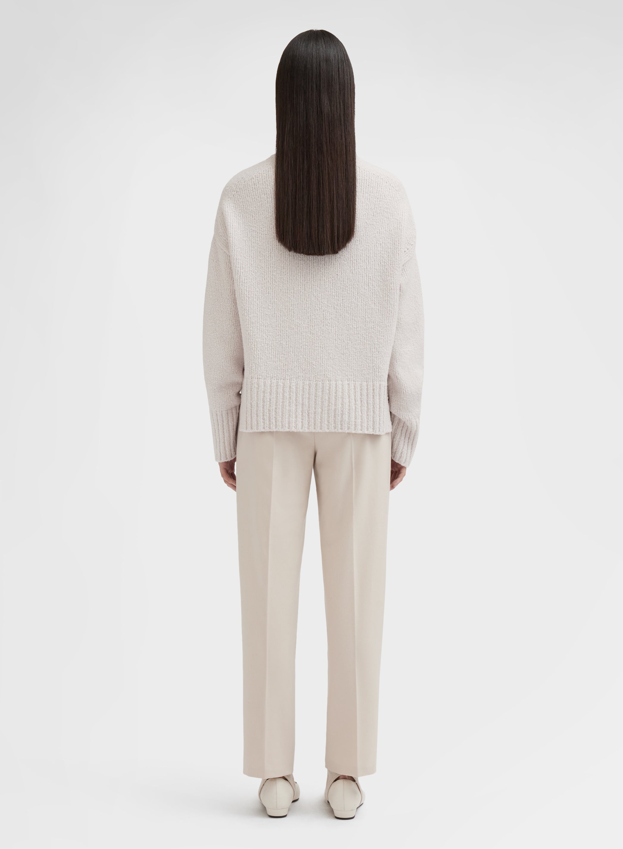 WOOL CASHMERE STRETCH FLANNEL PANTS CHANTILLY