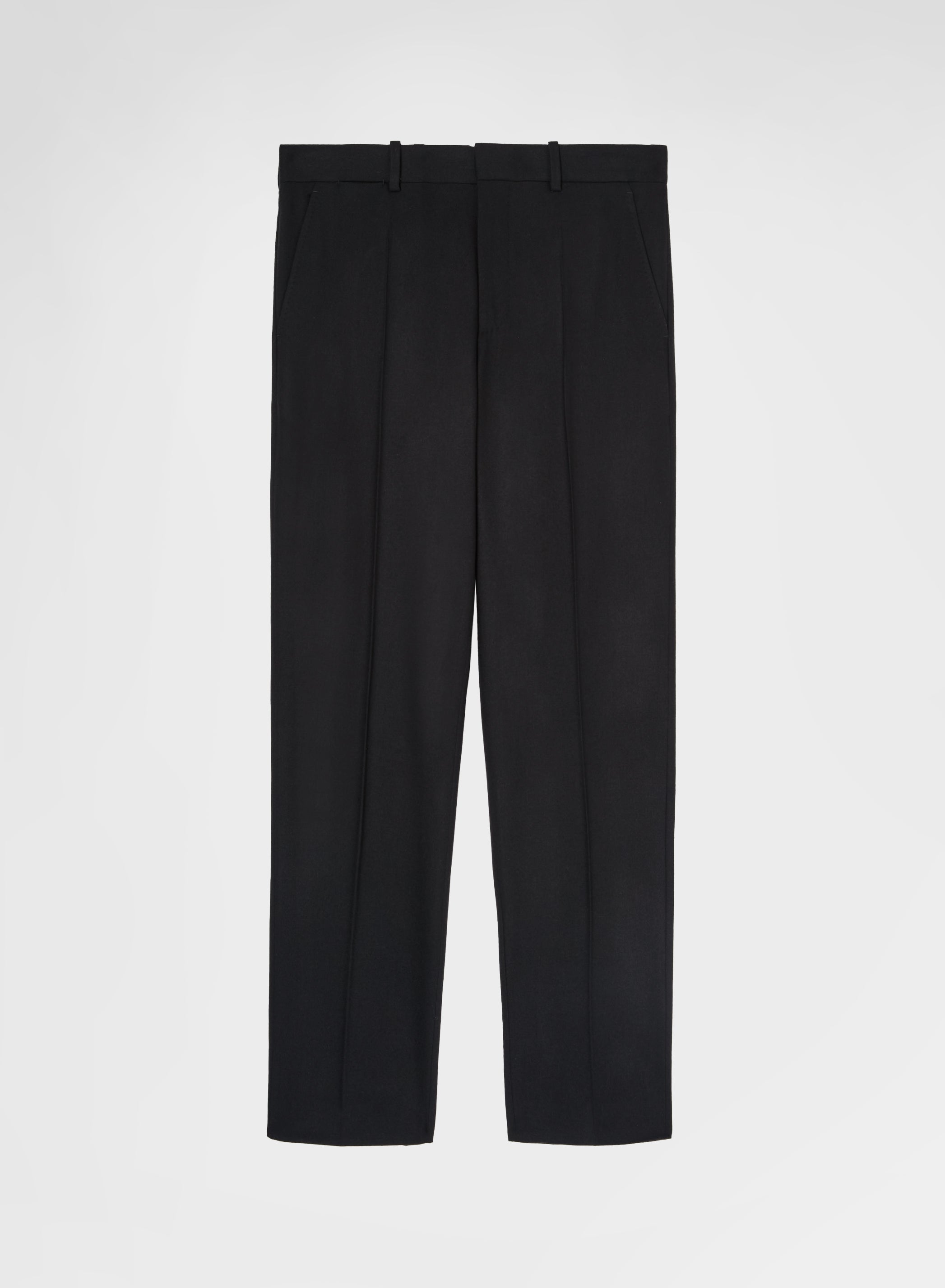 WOOL CASHMERE STRETCH FLANNEL PANTS BLACK