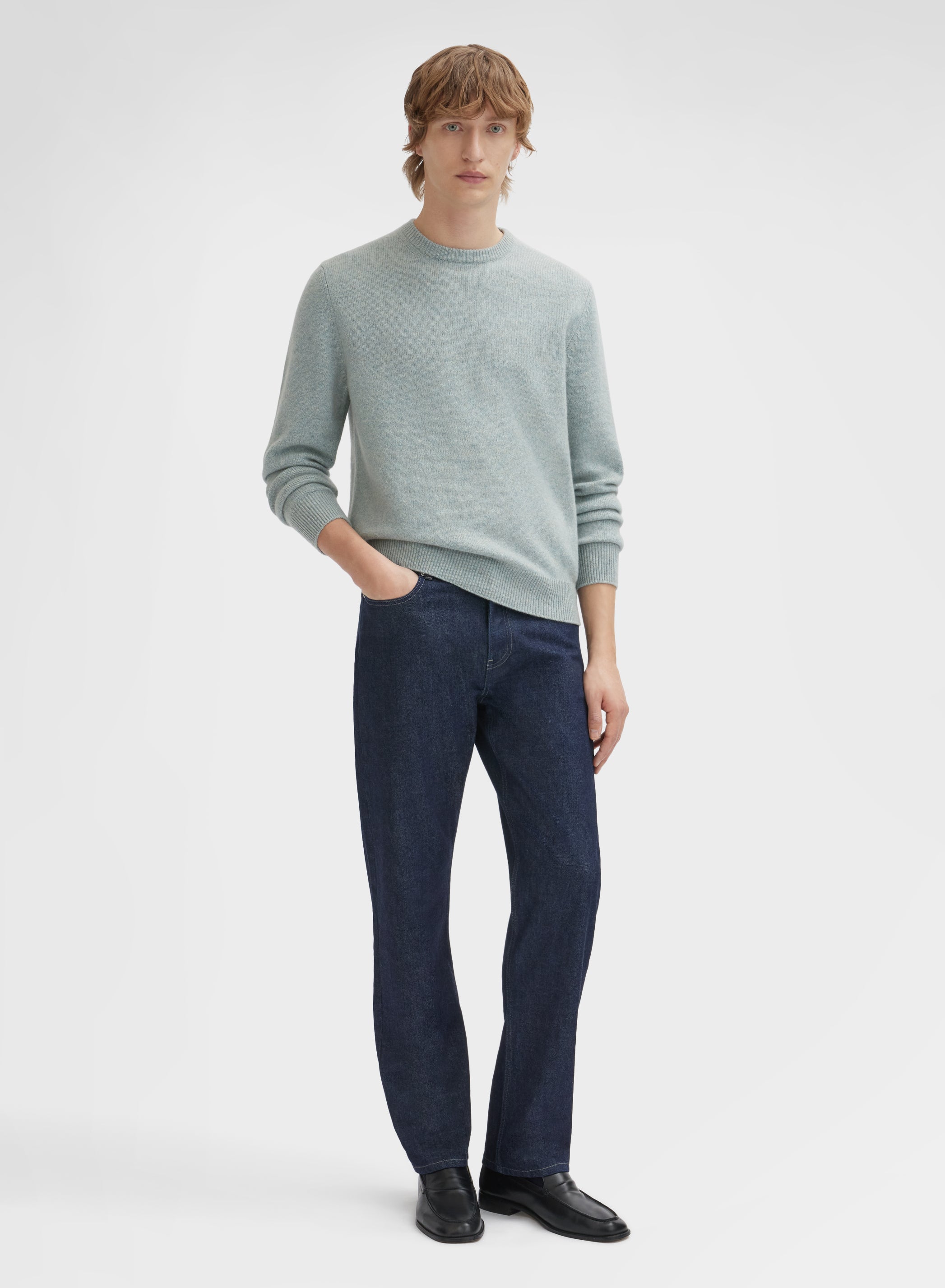 COTTON CASHMERE DENIM PANTS NIGHT