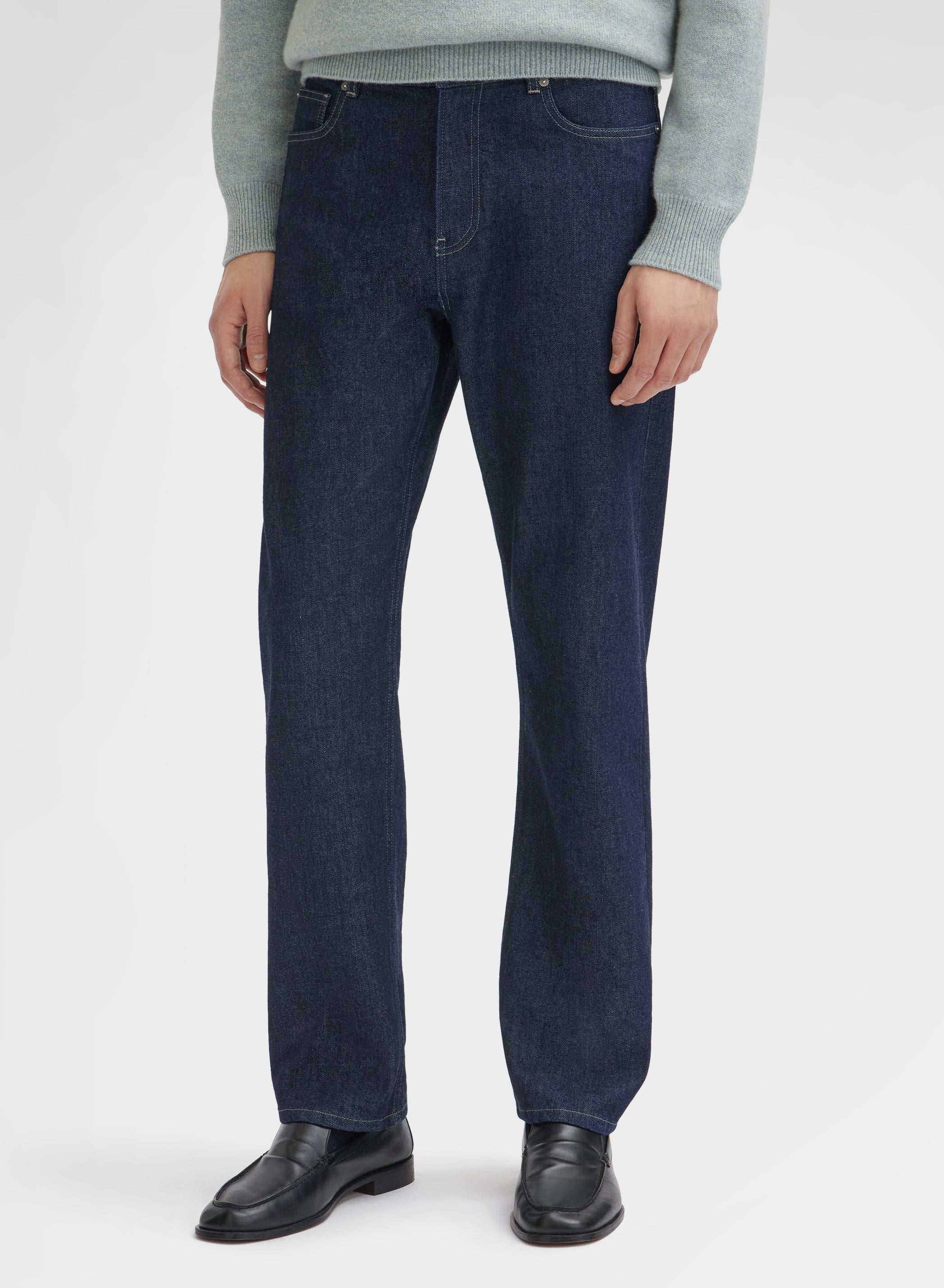 COTTON CASHMERE DENIM PANTS NIGHT