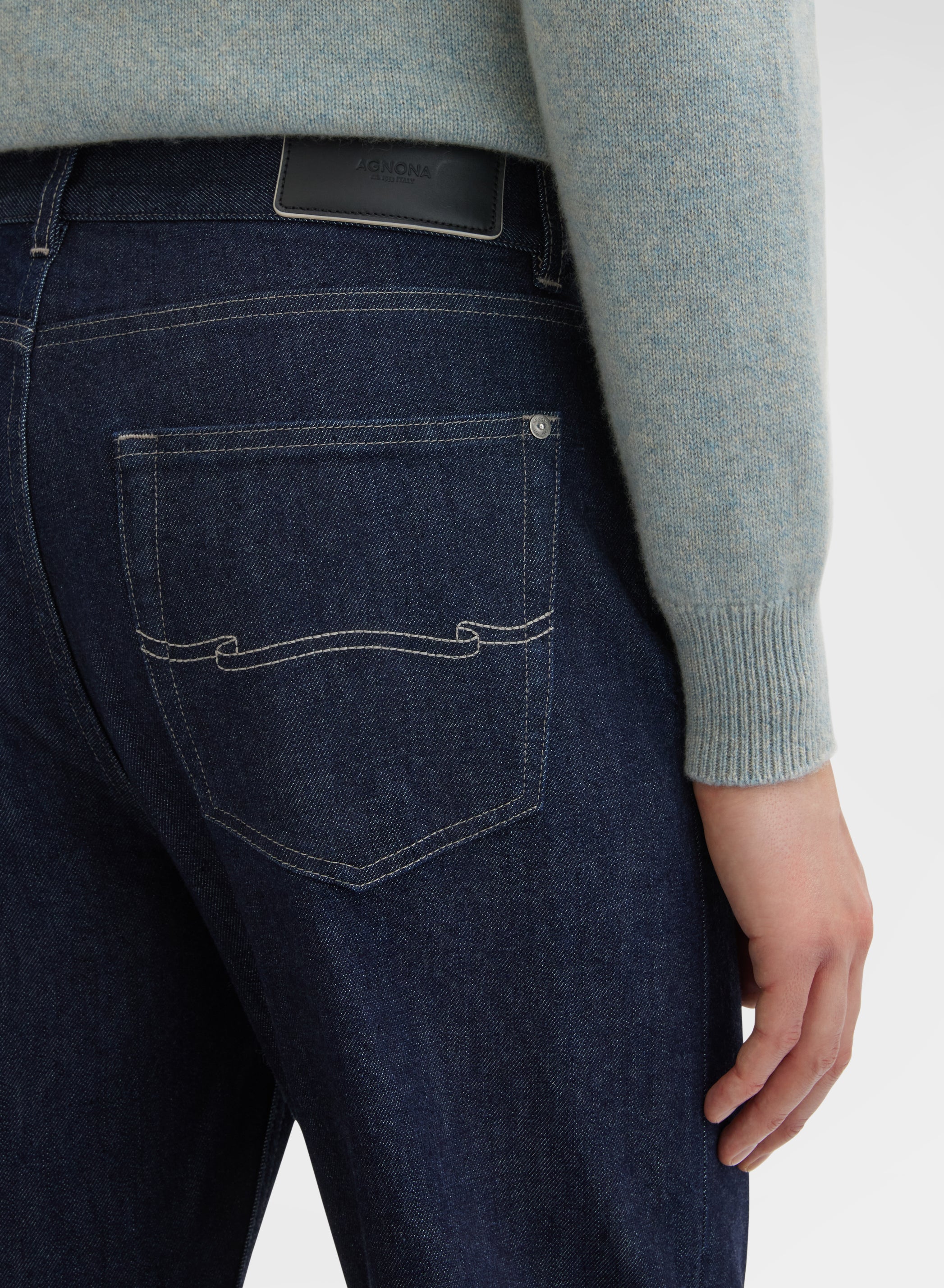 COTTON CASHMERE DENIM PANTS NIGHT