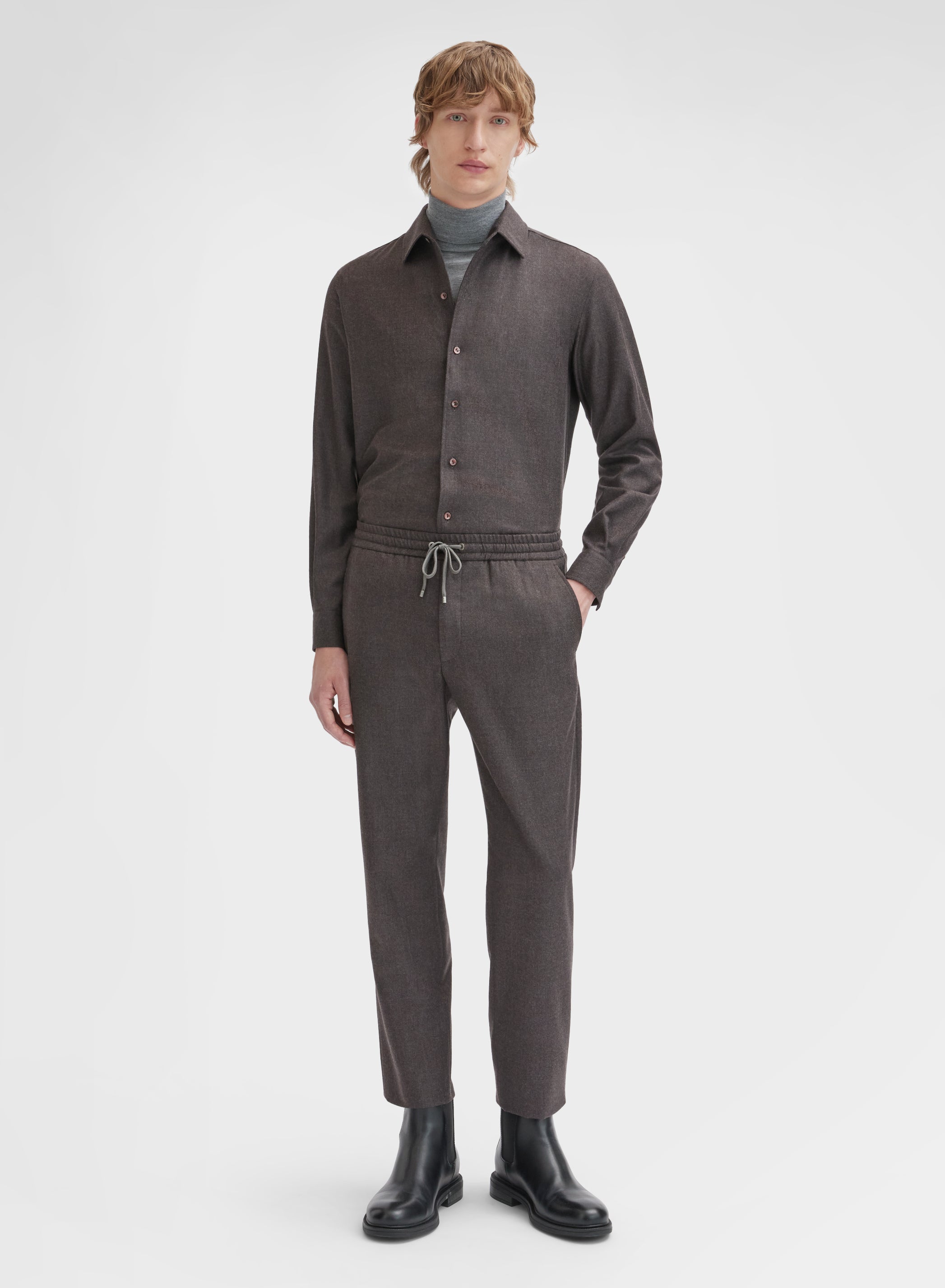 LIGHT WOOL FLANNEL PANTS CUMINO