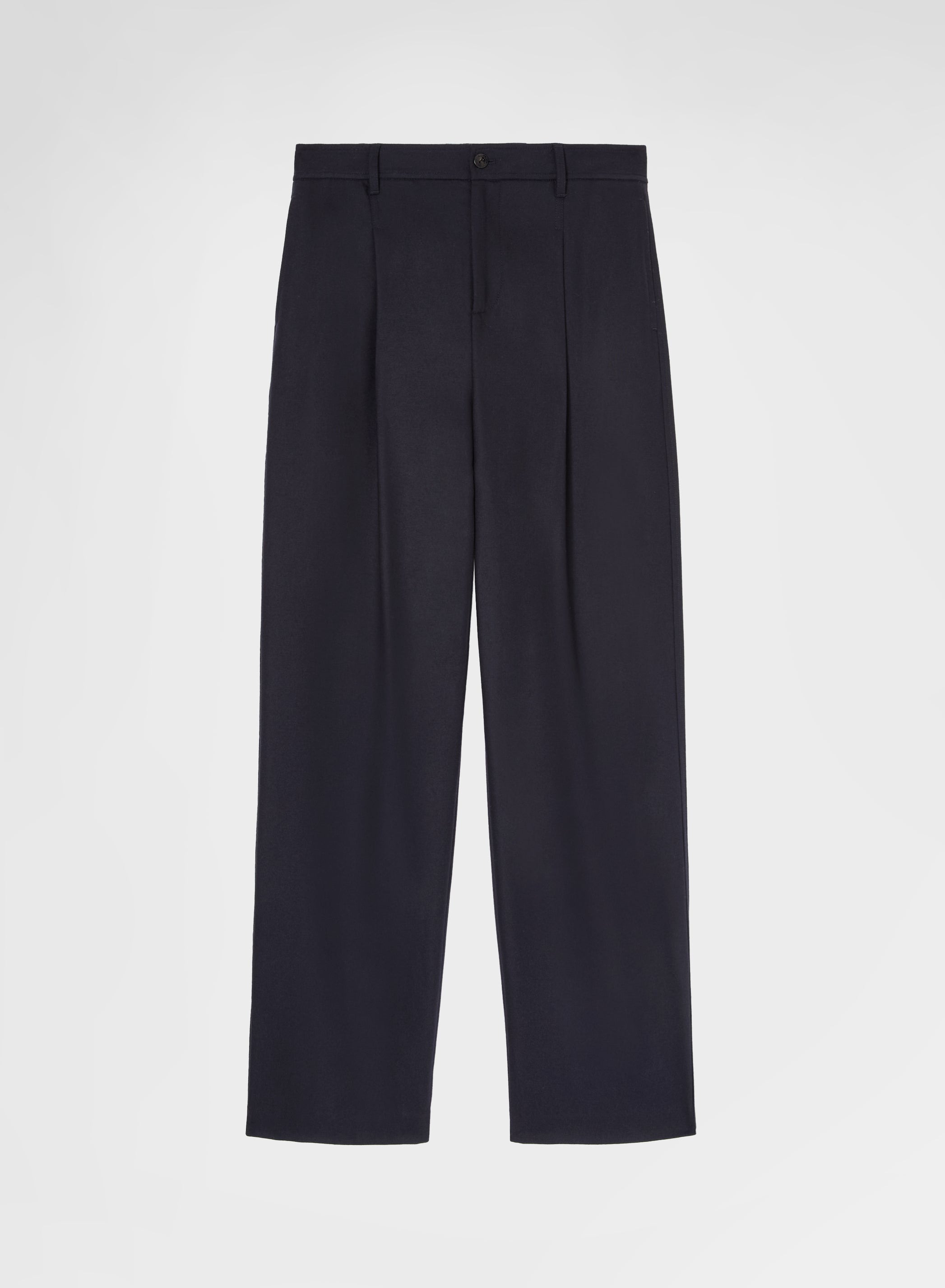 WOOL CASHMERE STRETCH FLANNEL PANTS NAVY