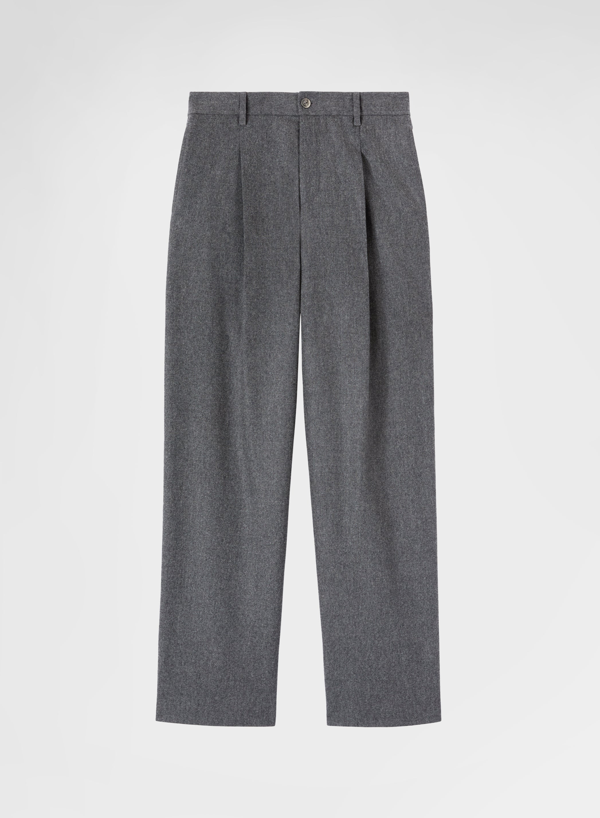 WOOL CASHMERE STRETCH FLANNEL PANTS CHARCOAL