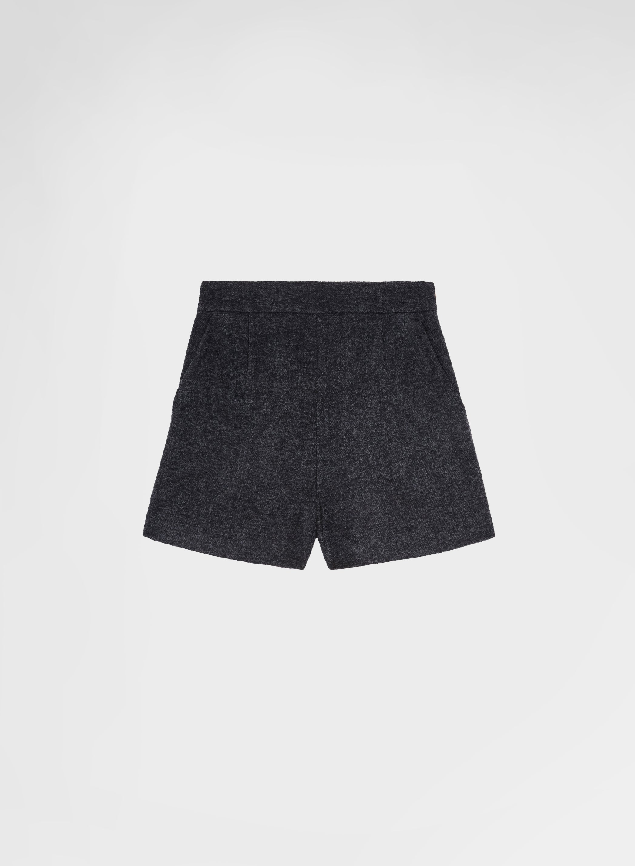 PRESSED BOUCLE SHORTS DARK GREY