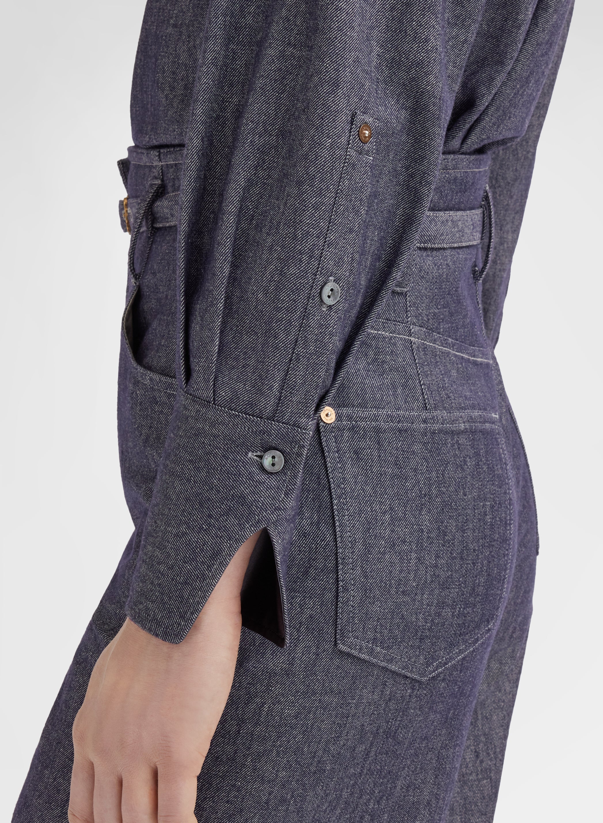 WOOL COTTON DENIM SHIRT BLUE CHINA