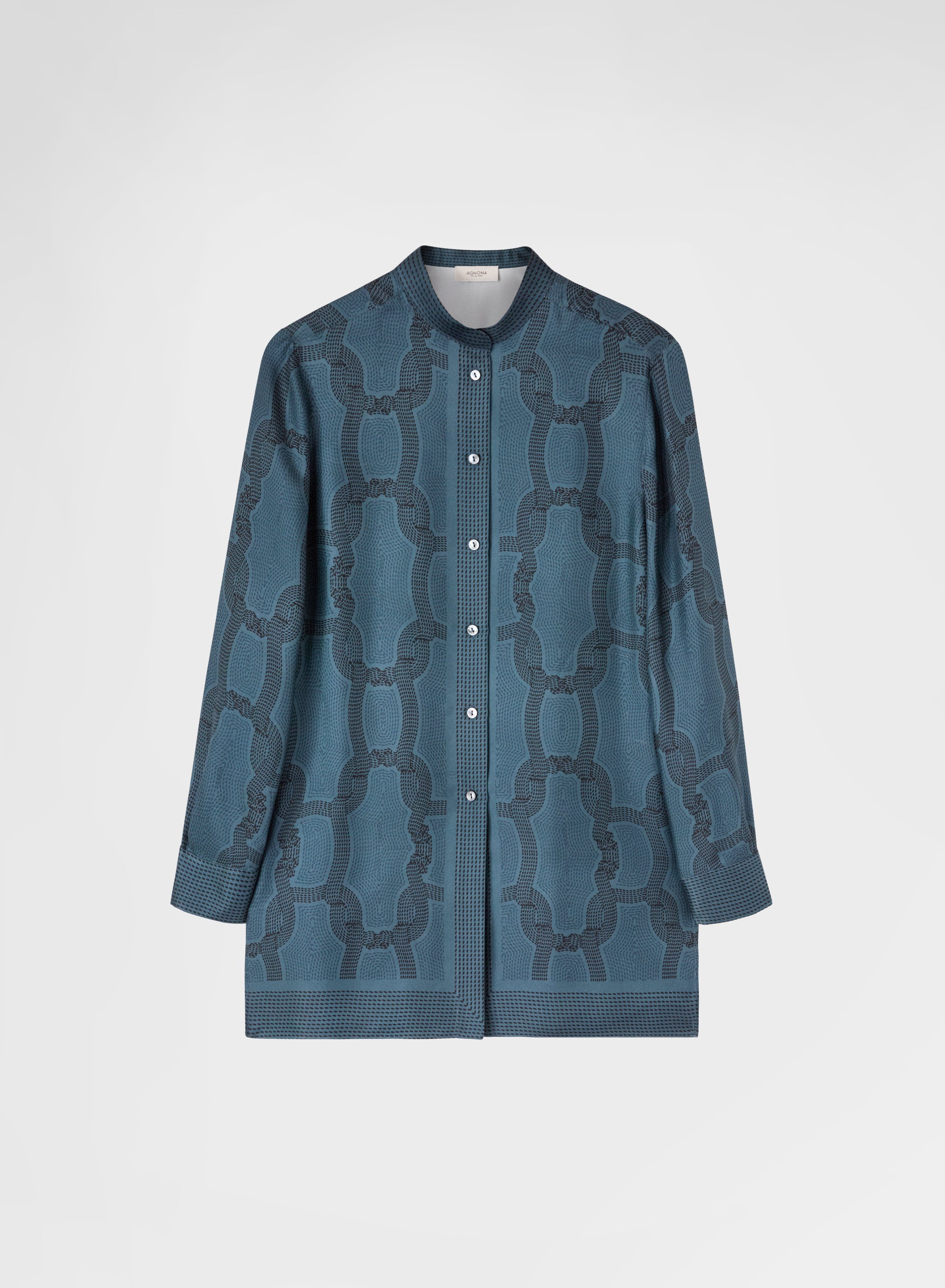 STITCH CHAIN PRINT SHIRT PETROL
