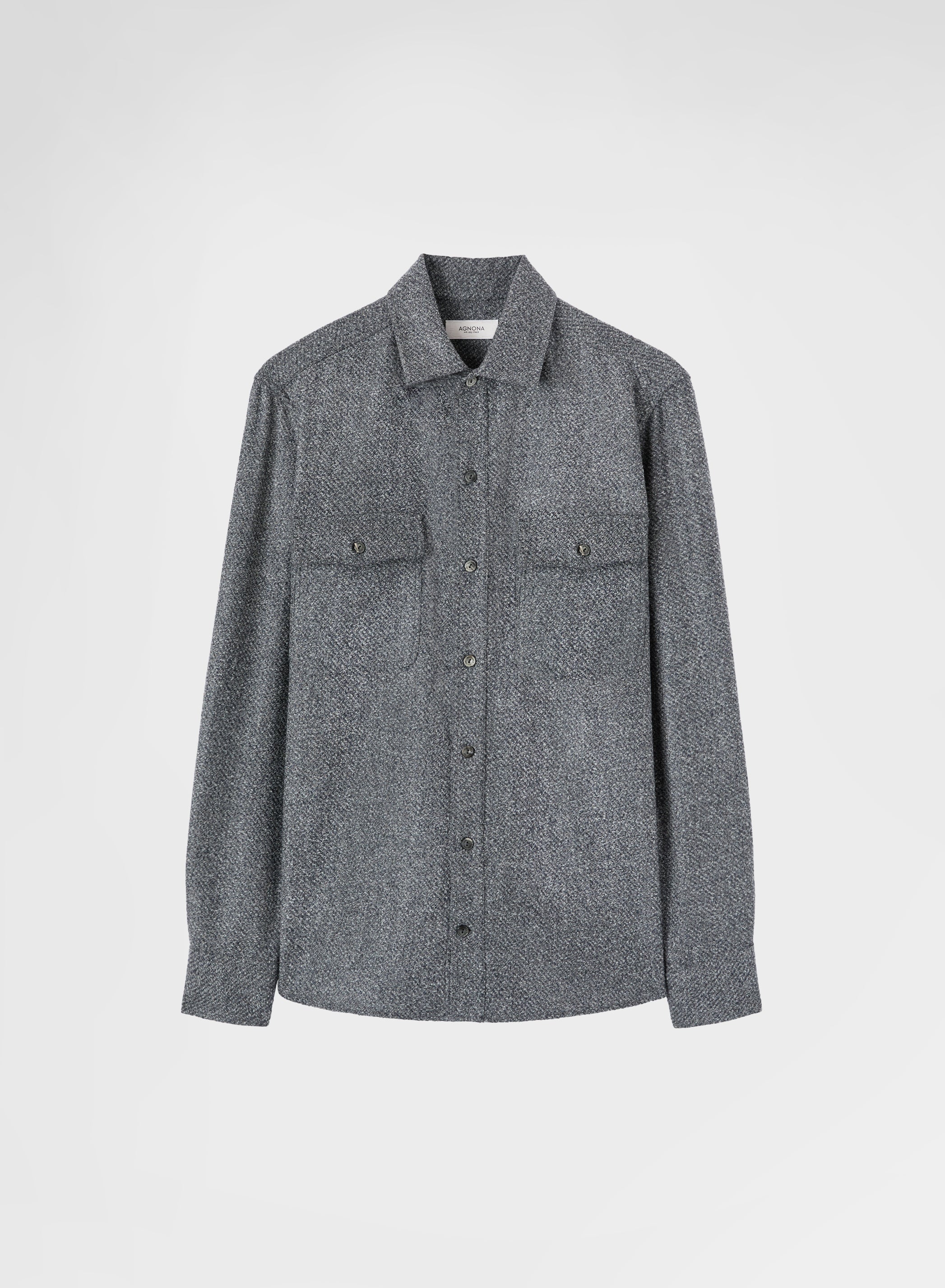 WOOL CASHMERE BOUCLE SHIRT CHARCOAL