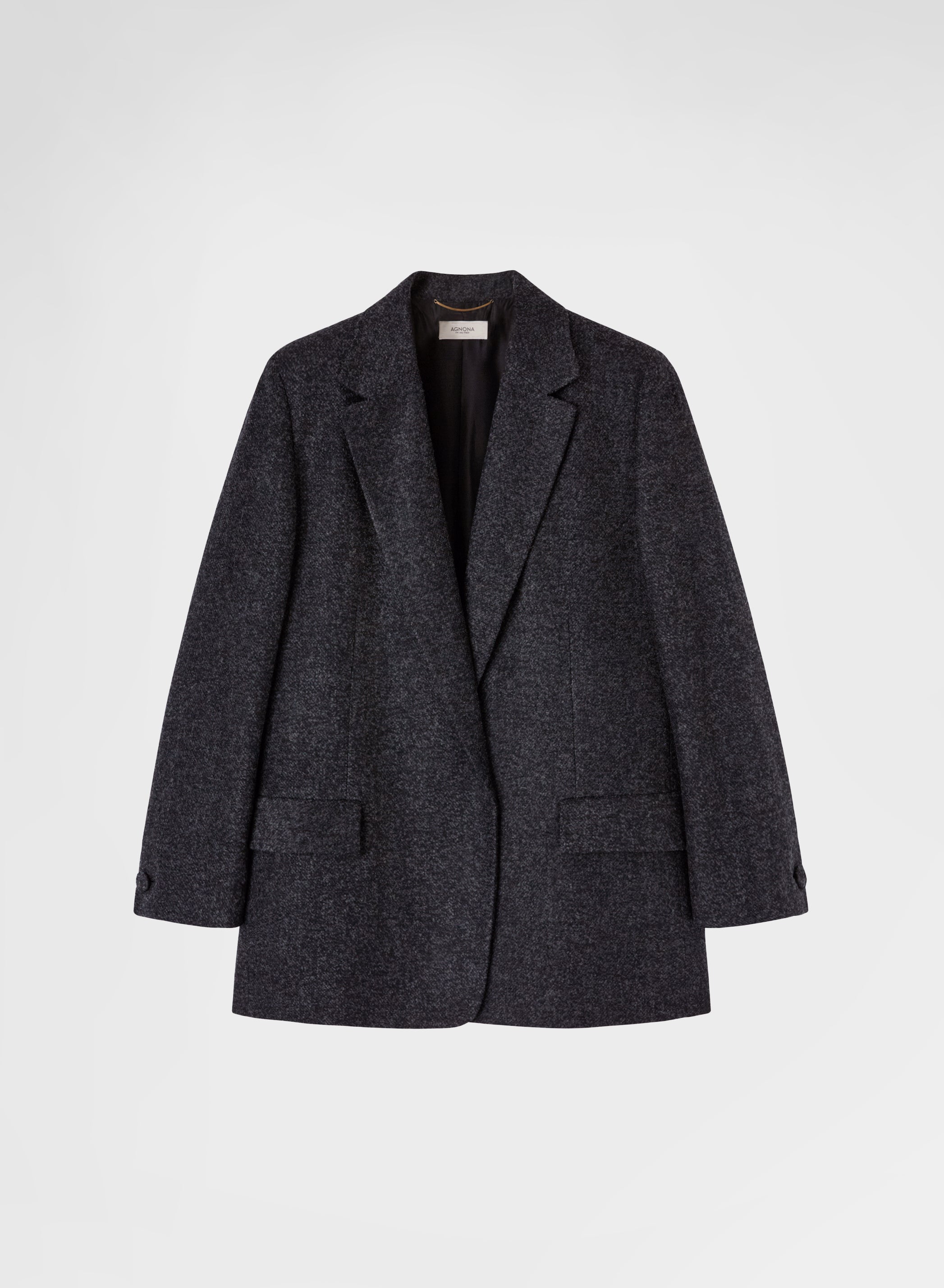 PRESSED BOUCLE JACKET DARK GREY