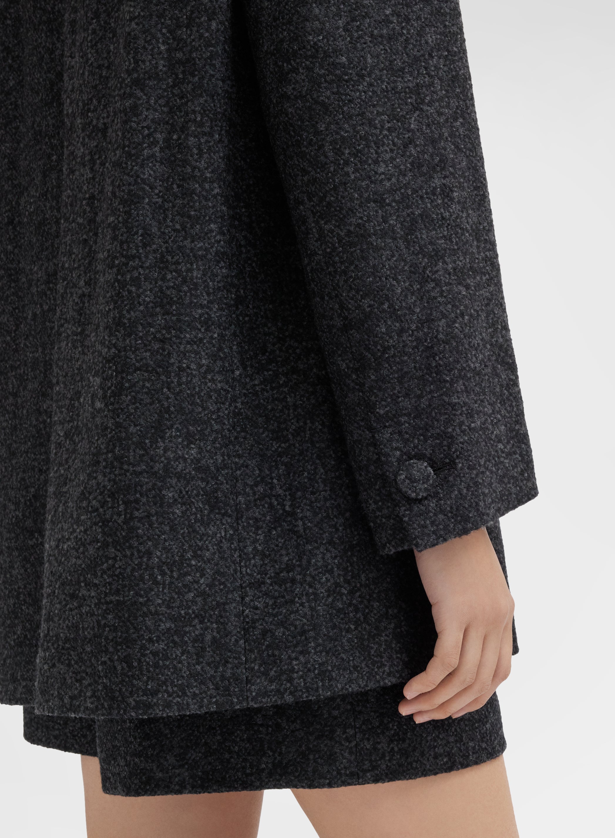 PRESSED BOUCLE JACKET DARK GREY