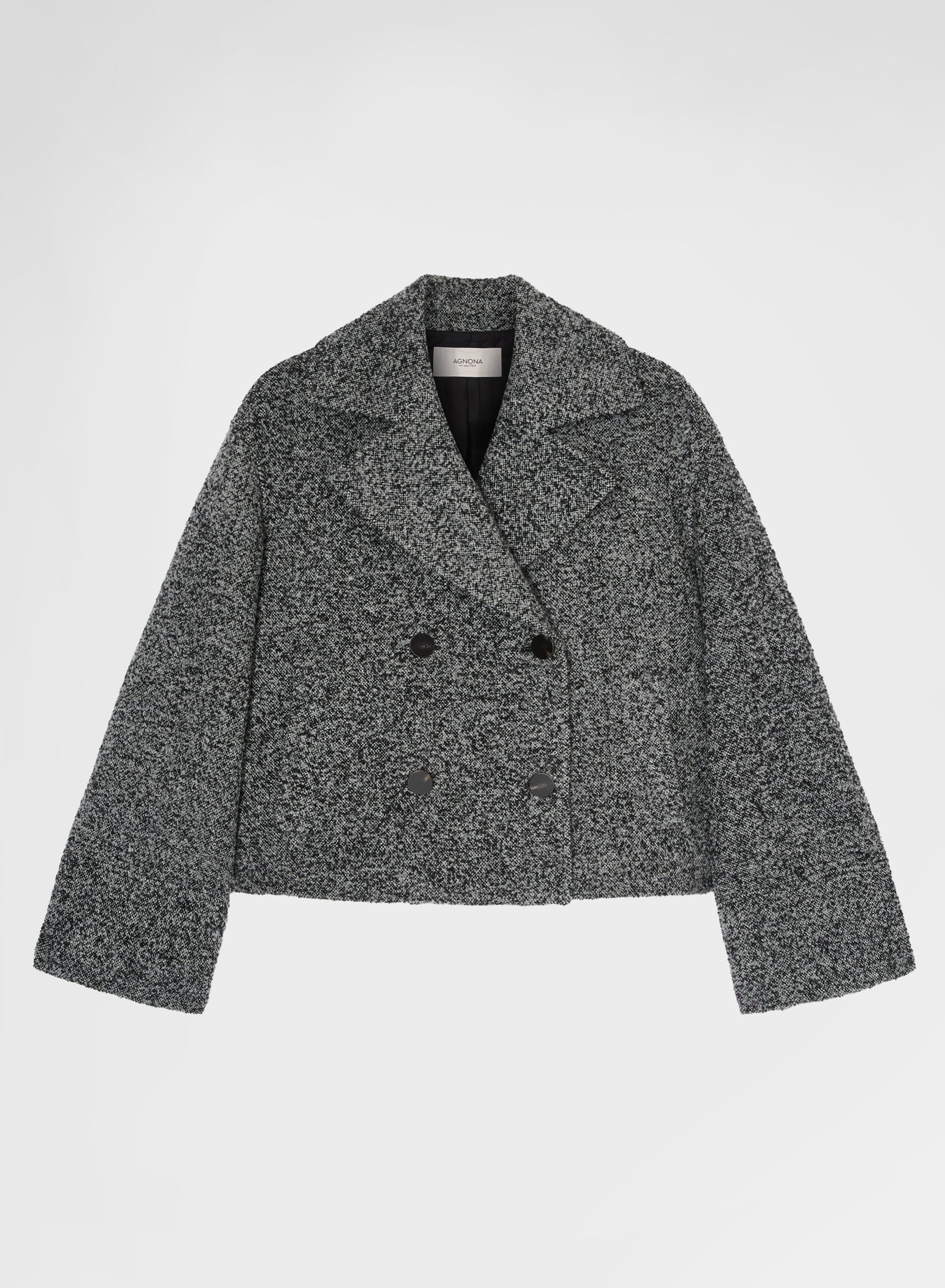 CASHMERE SPAZZOLINO BOUCLE CABAN DARK GREY