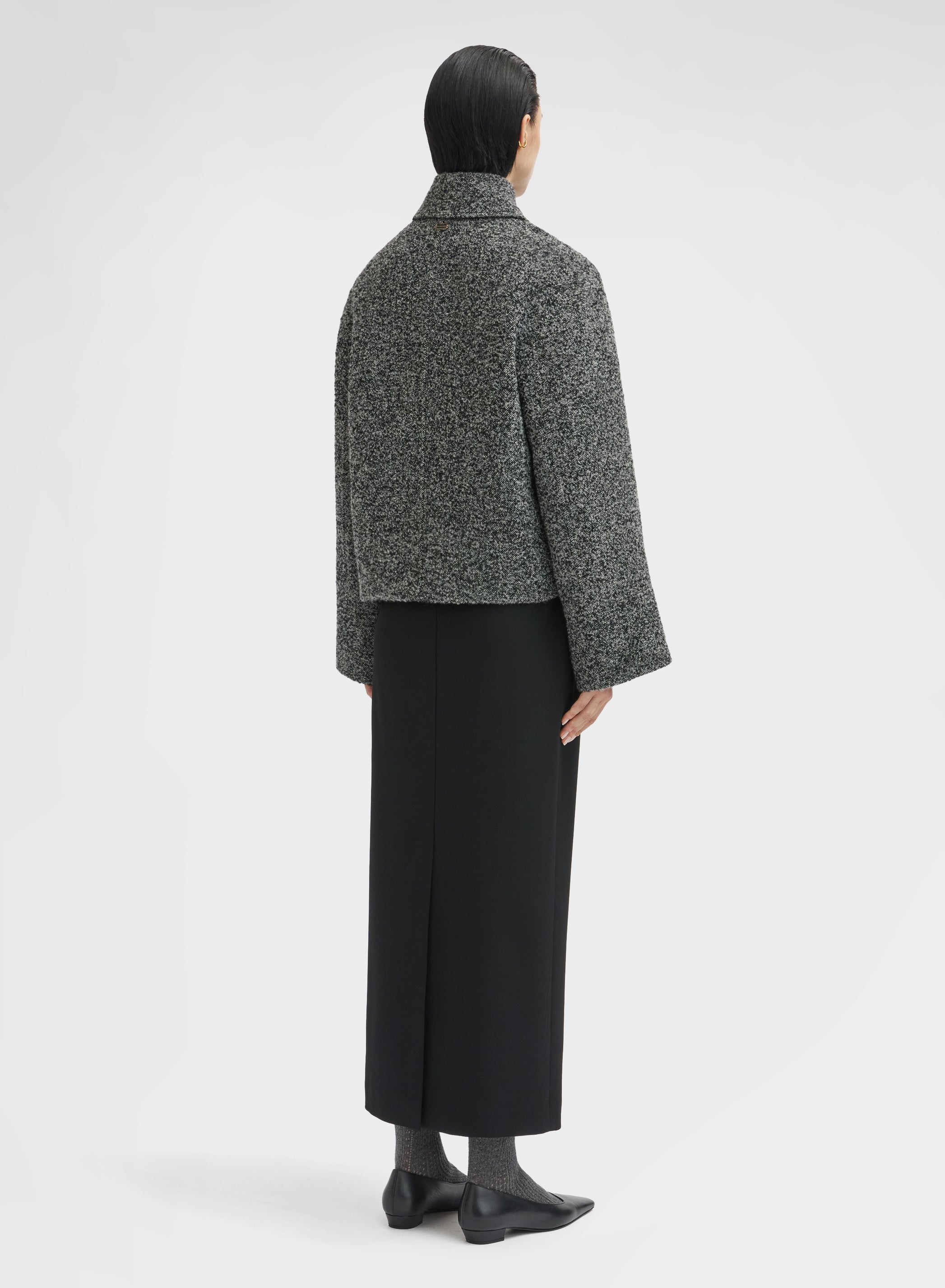 CASHMERE SPAZZOLINO BOUCLE CABAN DARK GREY
