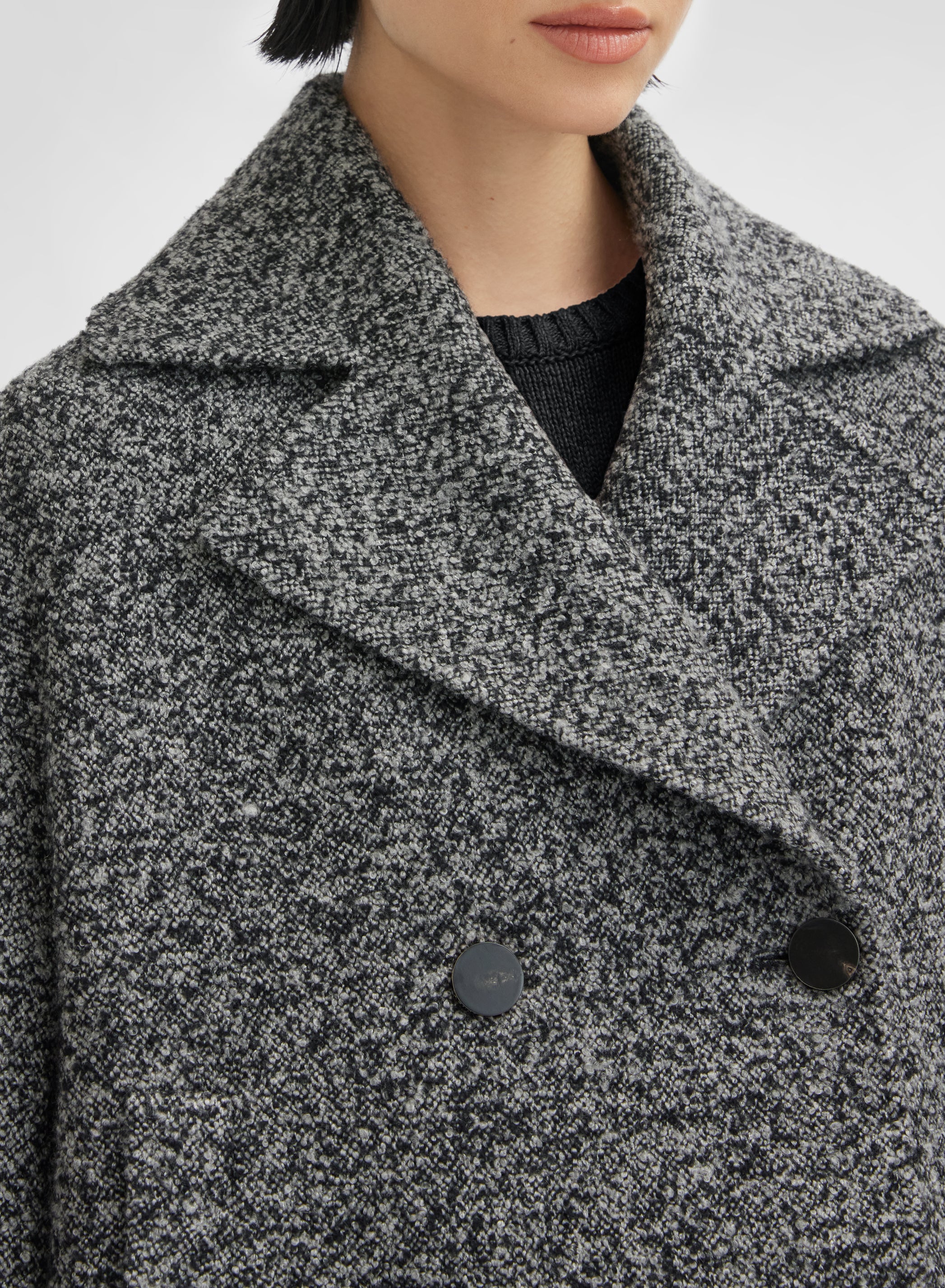 CASHMERE SPAZZOLINO BOUCLE CABAN DARK GREY
