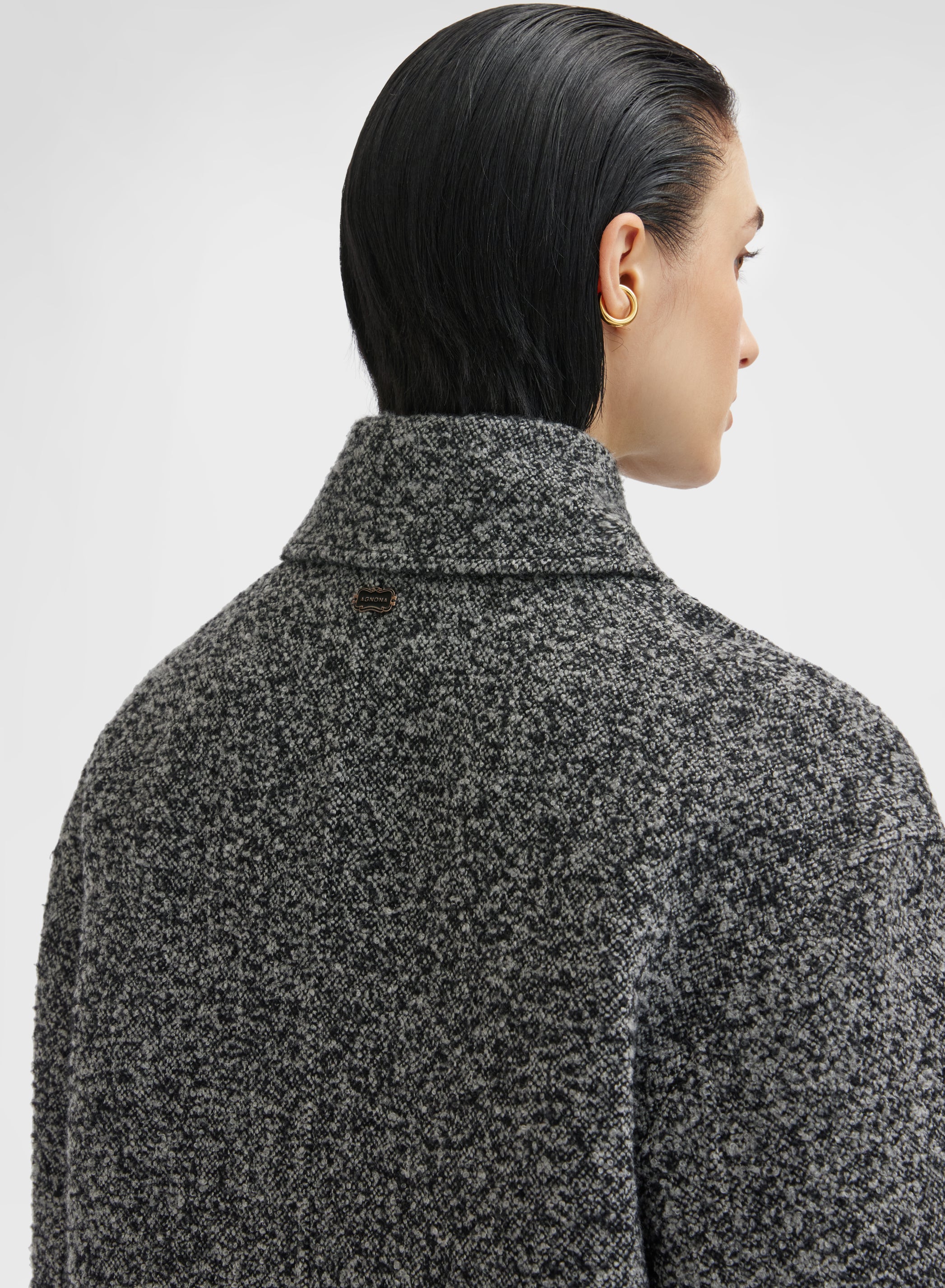 CASHMERE SPAZZOLINO BOUCLE CABAN DARK GREY