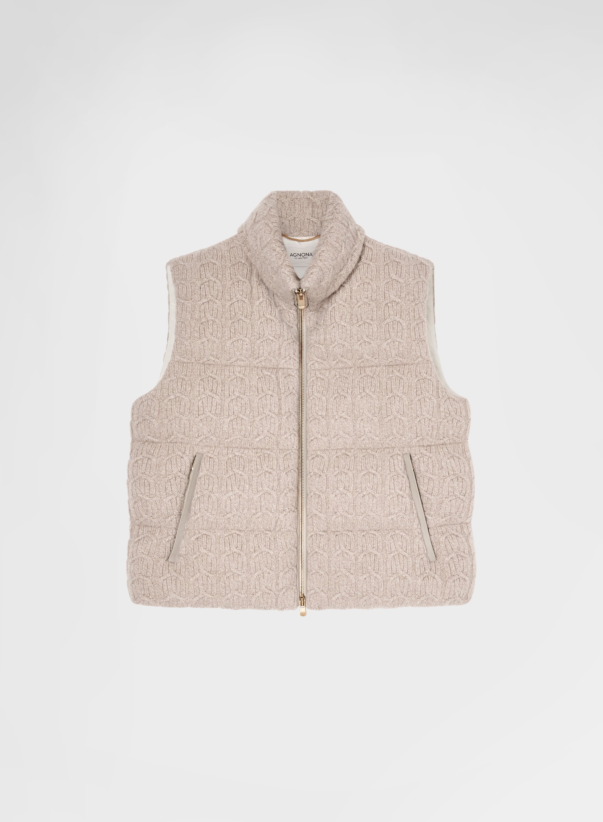 CABLE KNITTED CASHMERE CABAN ALBINO