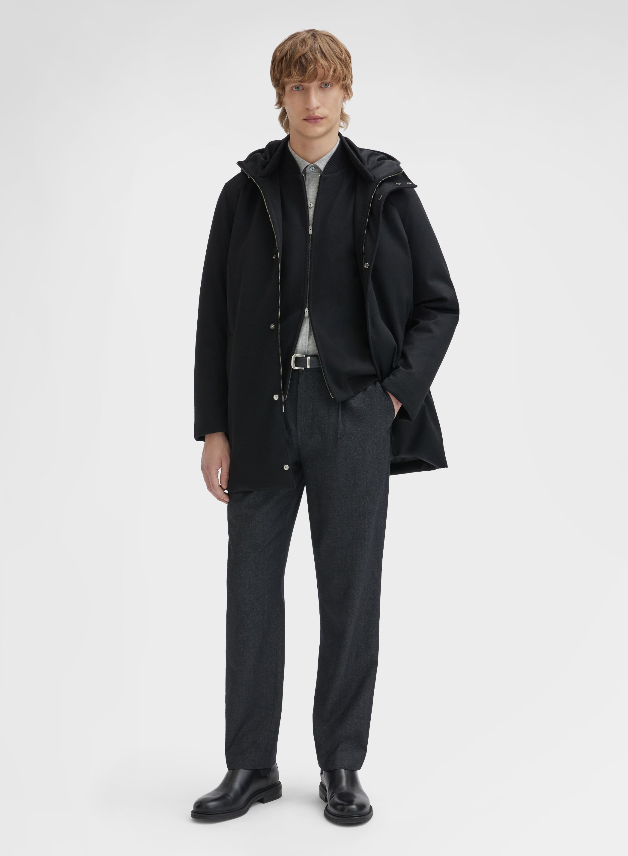 CASHMERE STORMLIGHT CABAN BLACK
