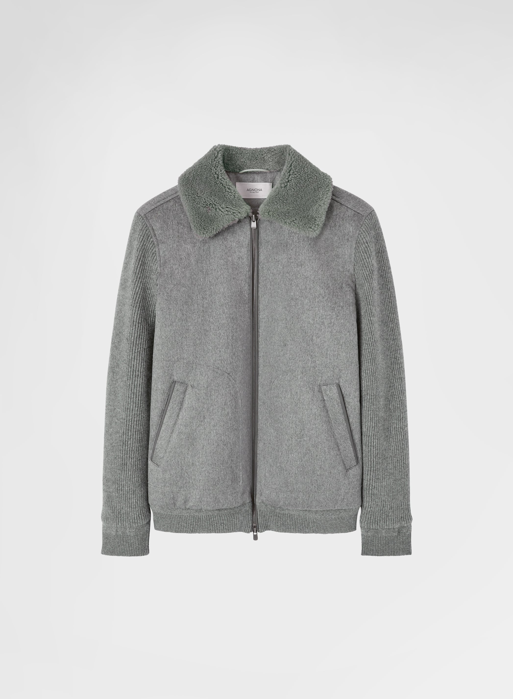 Italian Pure Cashmere Jacket Flannel Flannel | Agnona