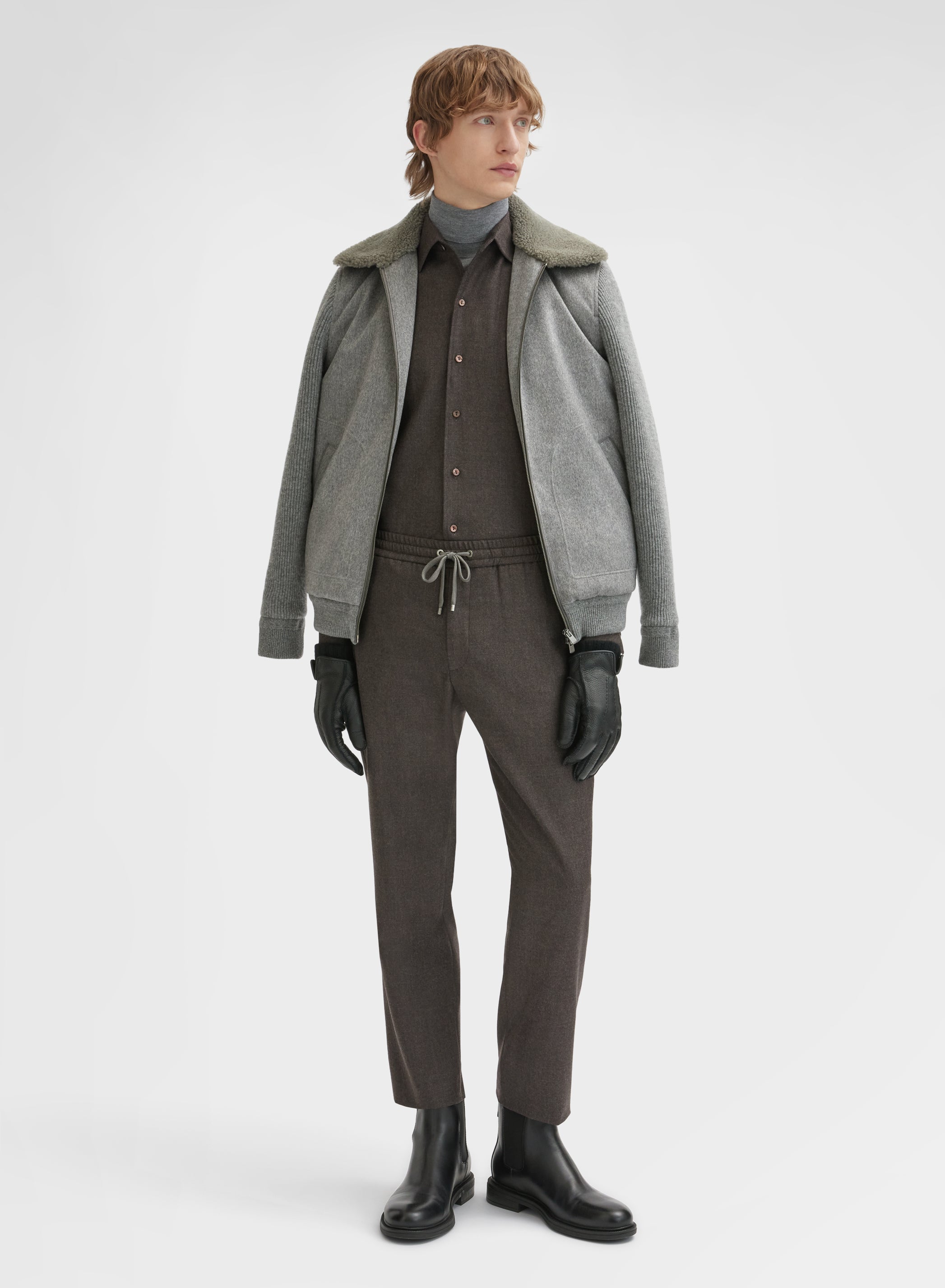 CASHMERE STORMLIGHT CABAN FLANNEL