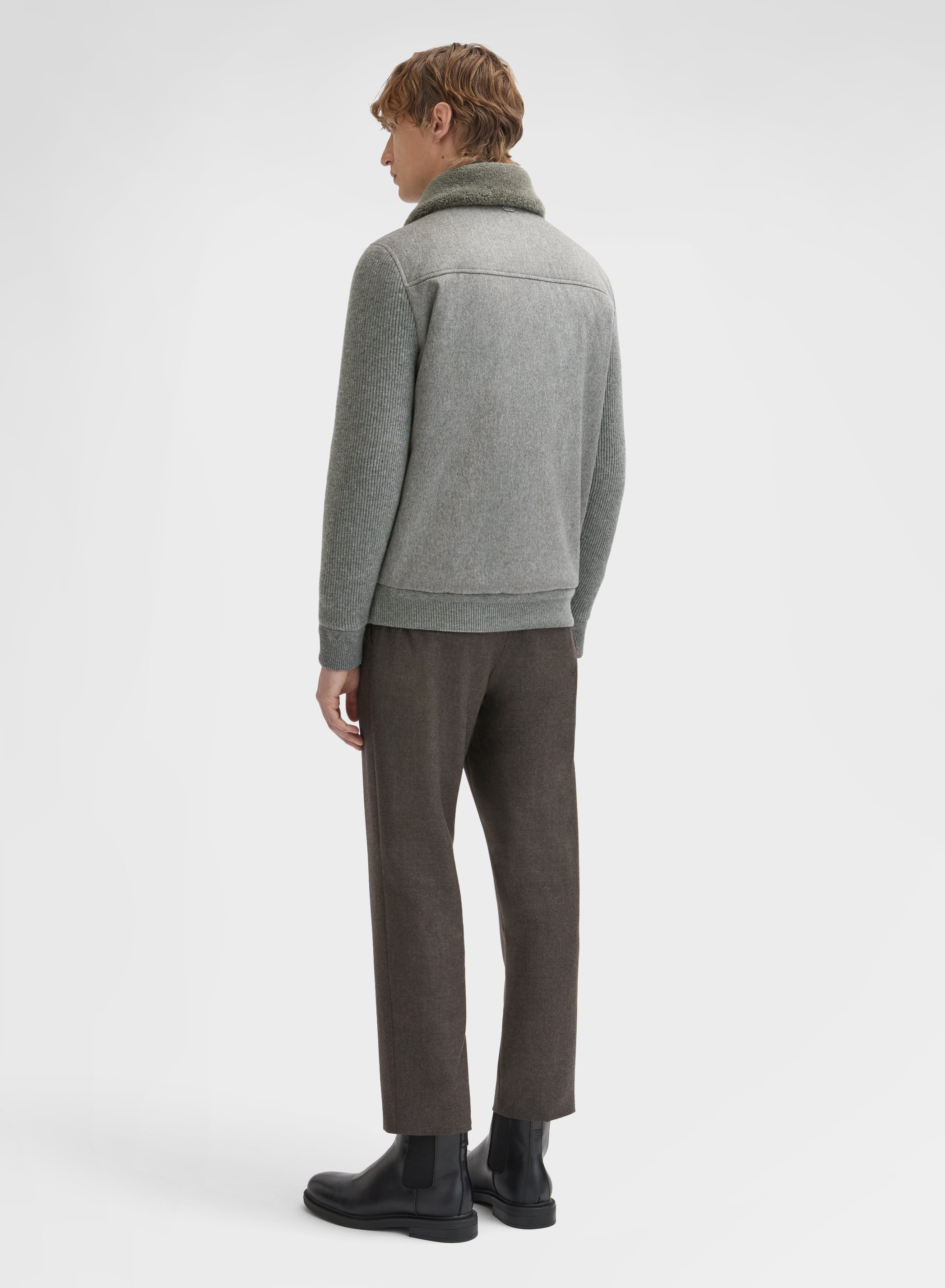 Italian Pure Cashmere Jacket Flannel Flannel | Agnona