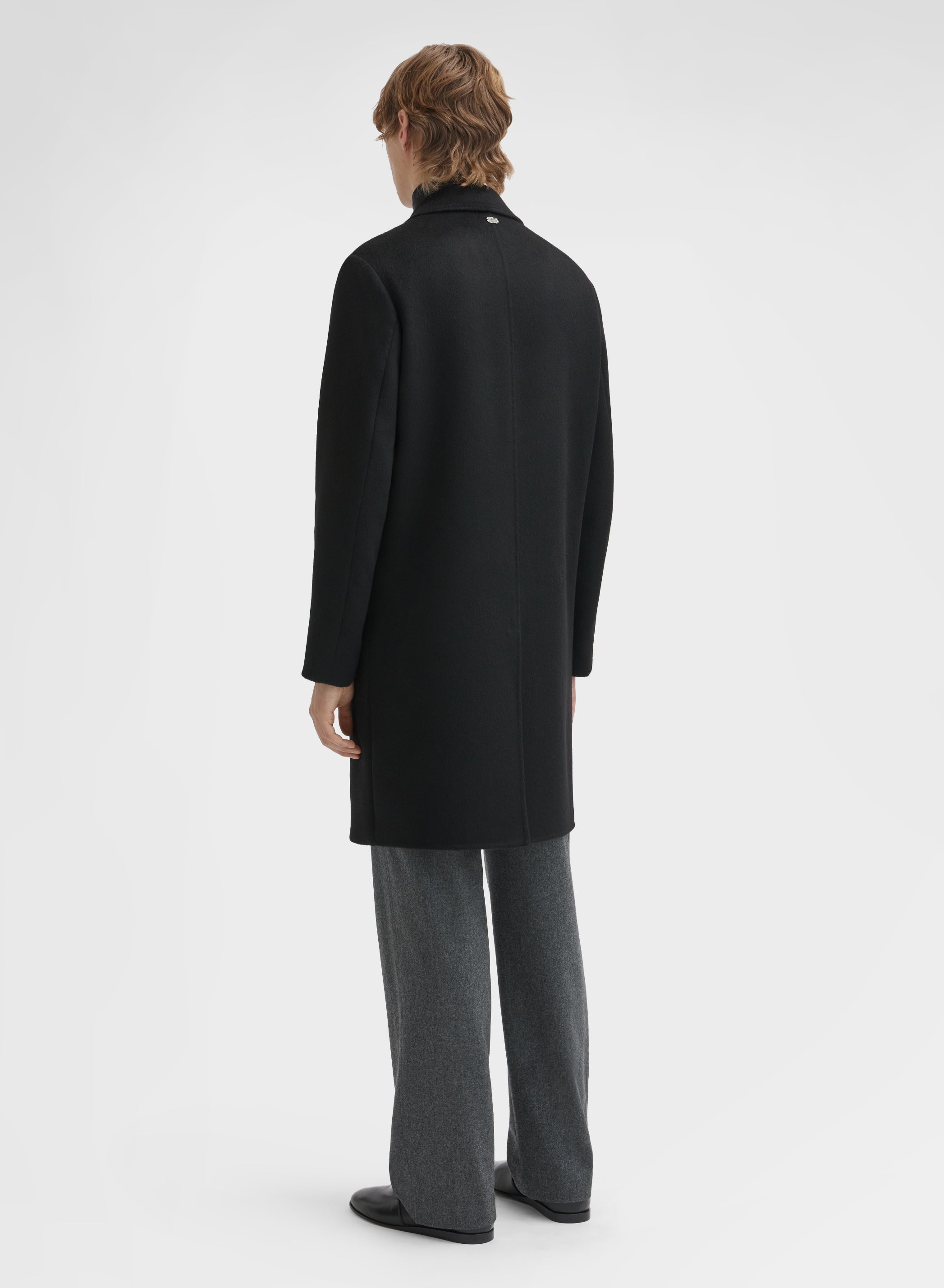 Pure Cashmere Coat Black Single-Breasted | Agnona