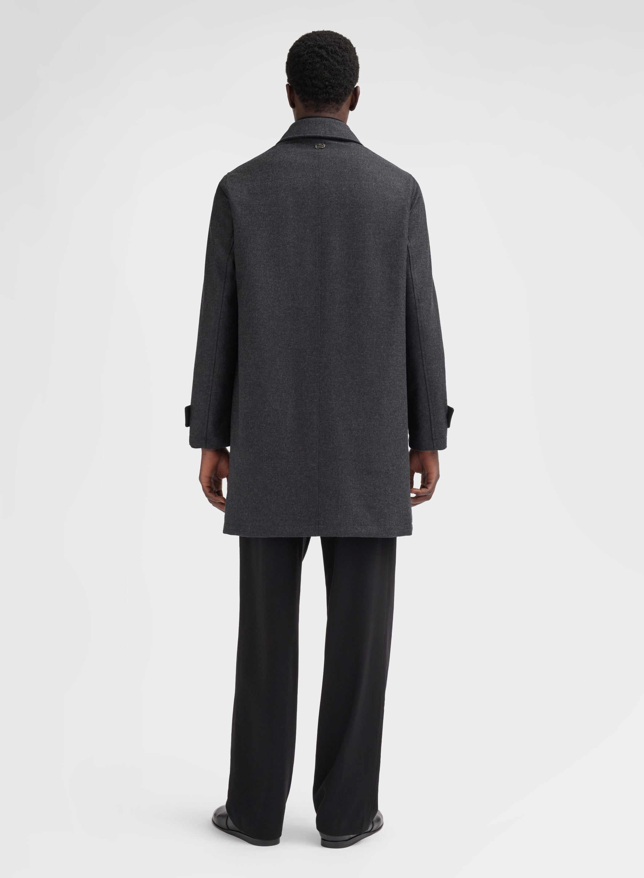 TEXTURED CASHMERE STORMLIGHT COAT CHARCOAL