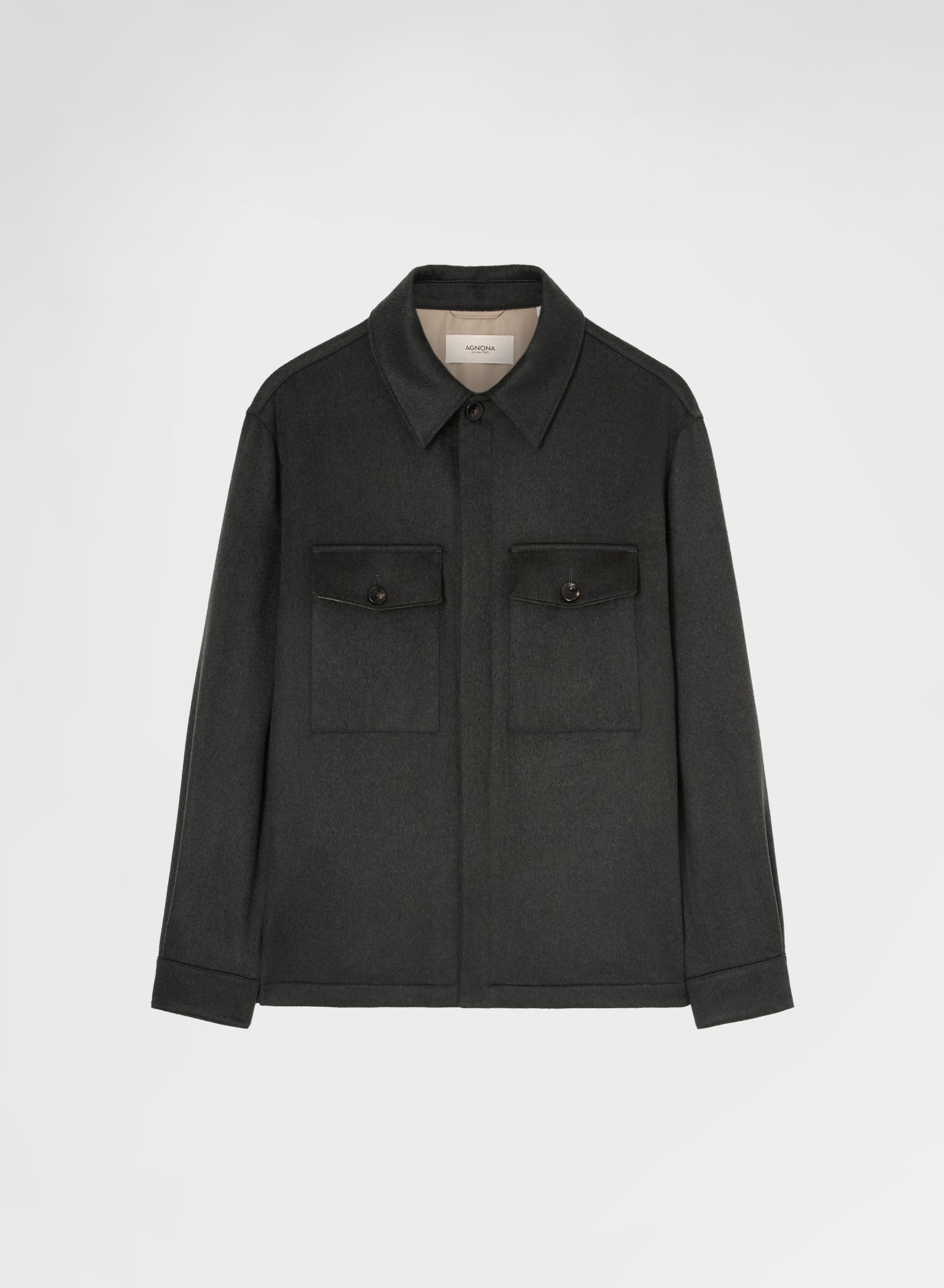 CASHMERE LIGHT OVERSHIRT BOTTLE GREEN