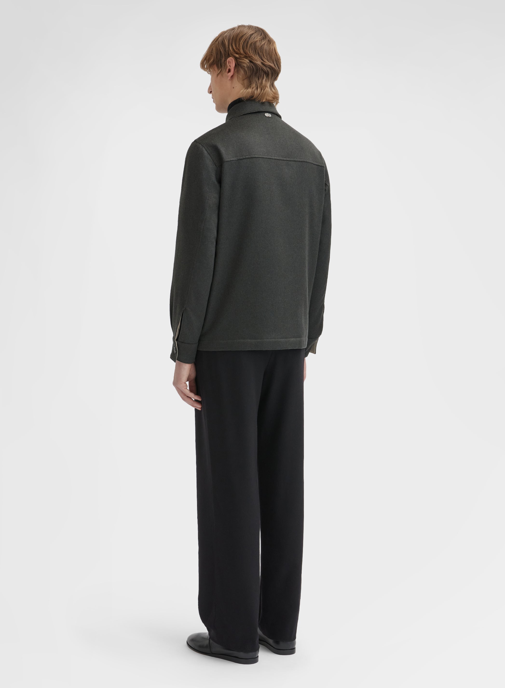 CASHMERE LIGHT OVERSHIRT BOTTLE GREEN