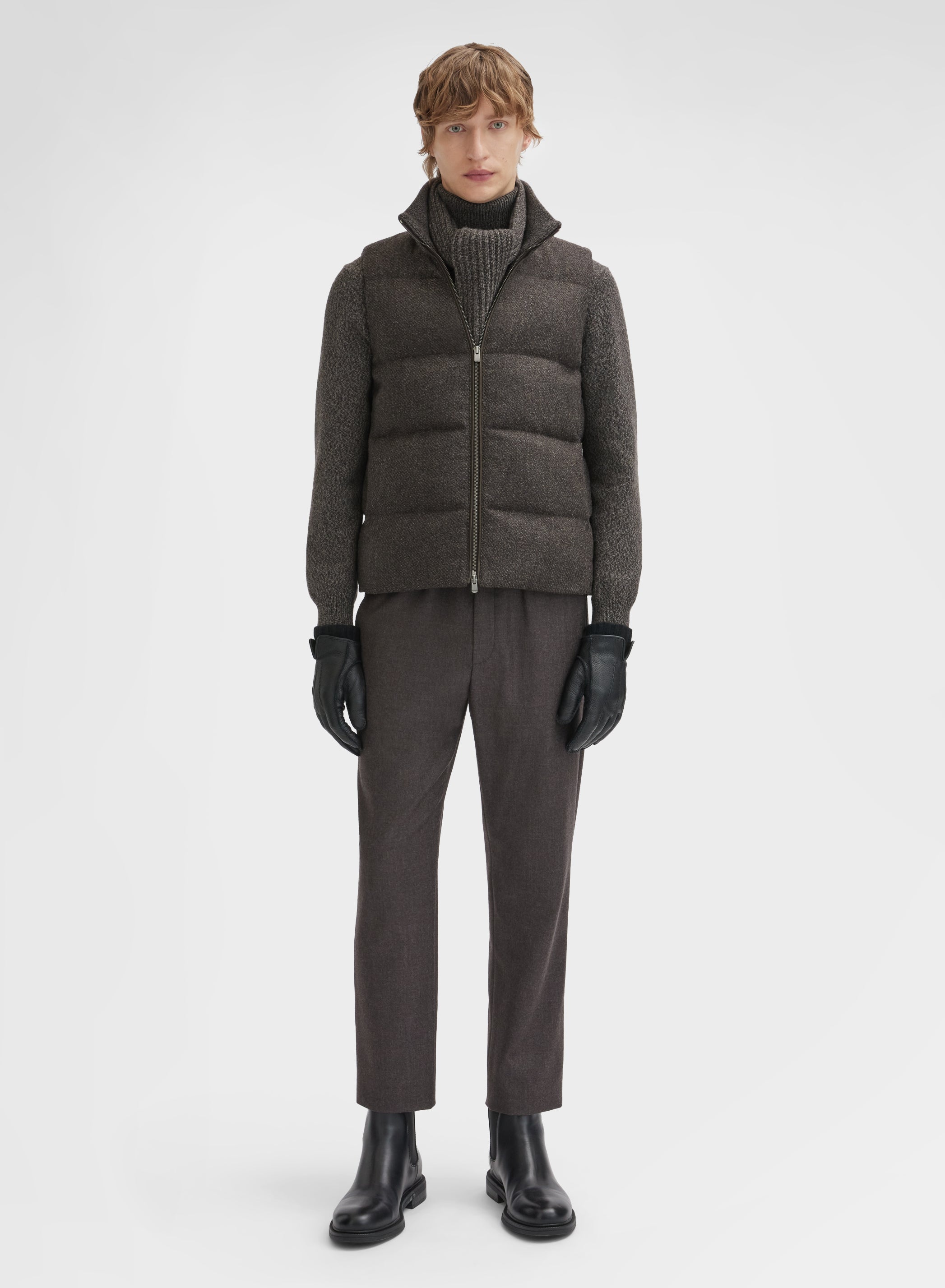 WOOL CASHMERE BOUCLE VEST CUMINO