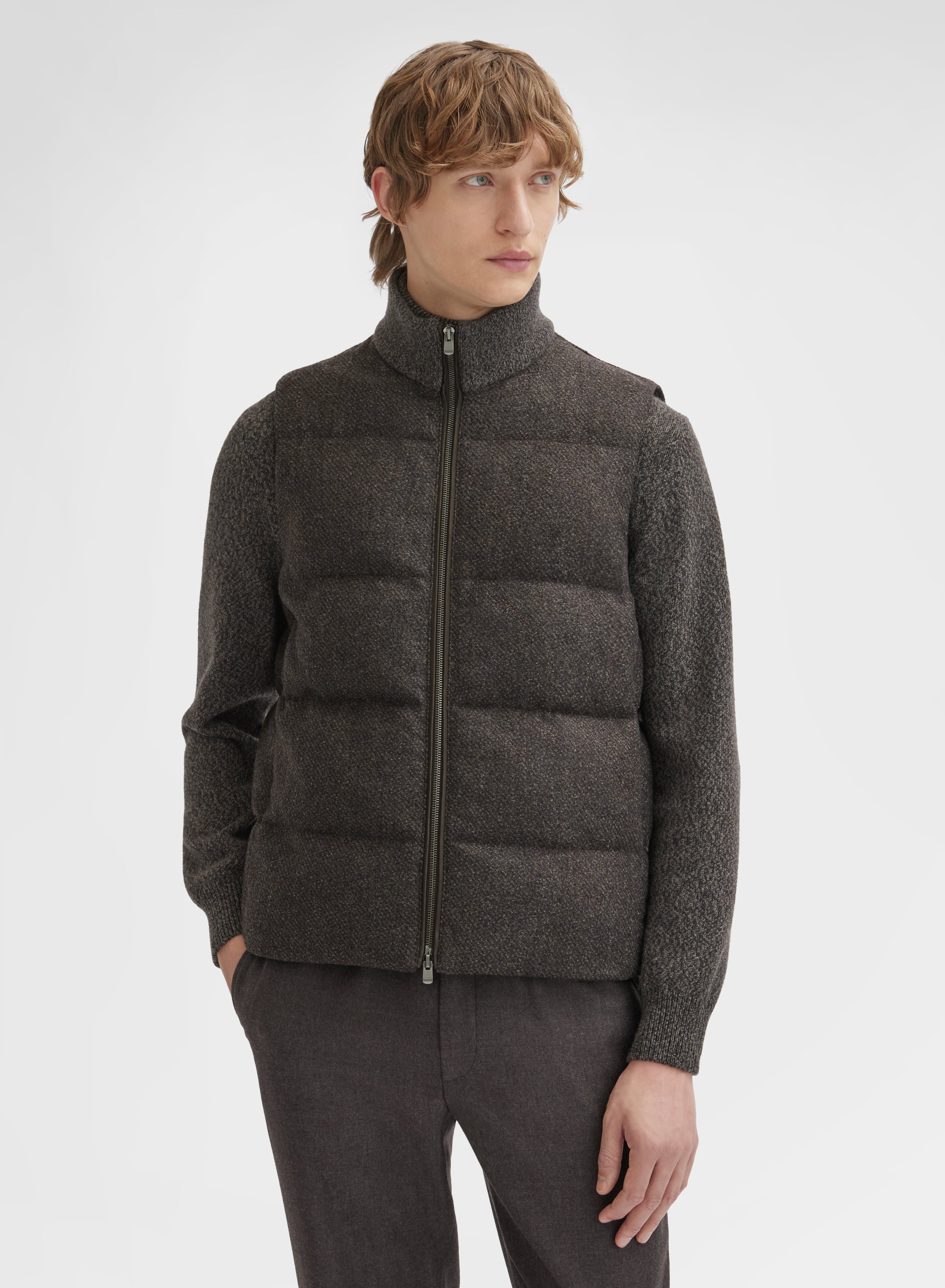 WOOL CASHMERE BOUCLE VEST CUMINO