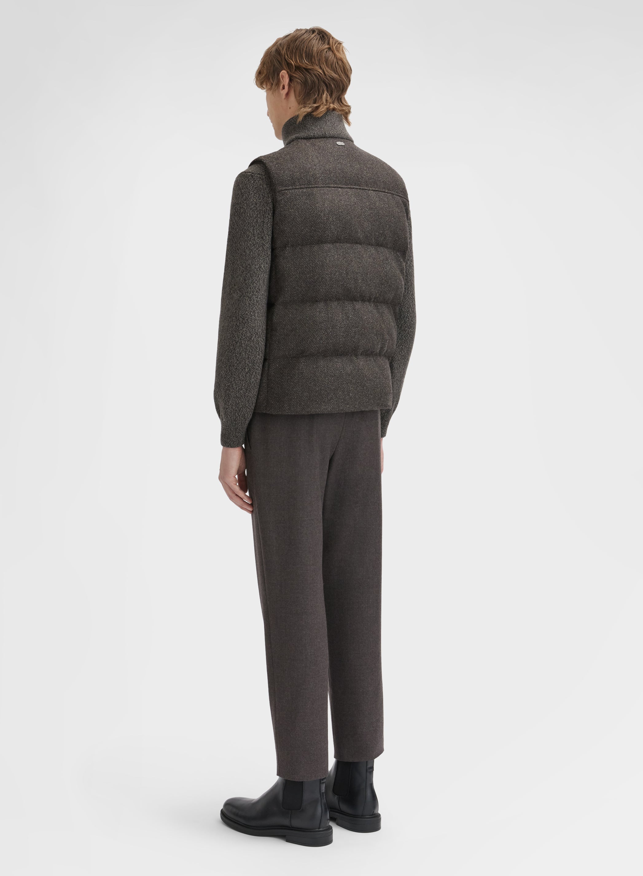 WOOL CASHMERE BOUCLE VEST CUMINO