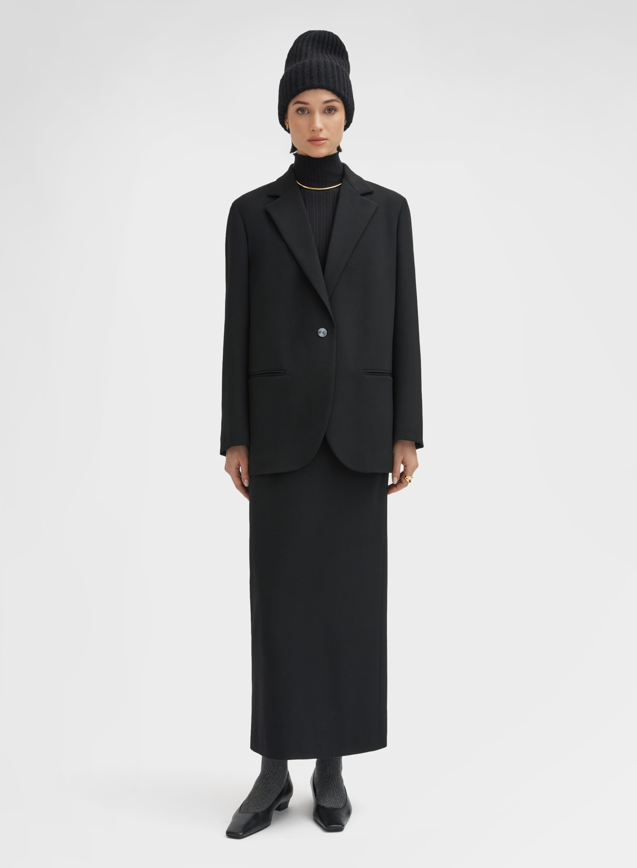 FLUID WOOL JACKET BLACK