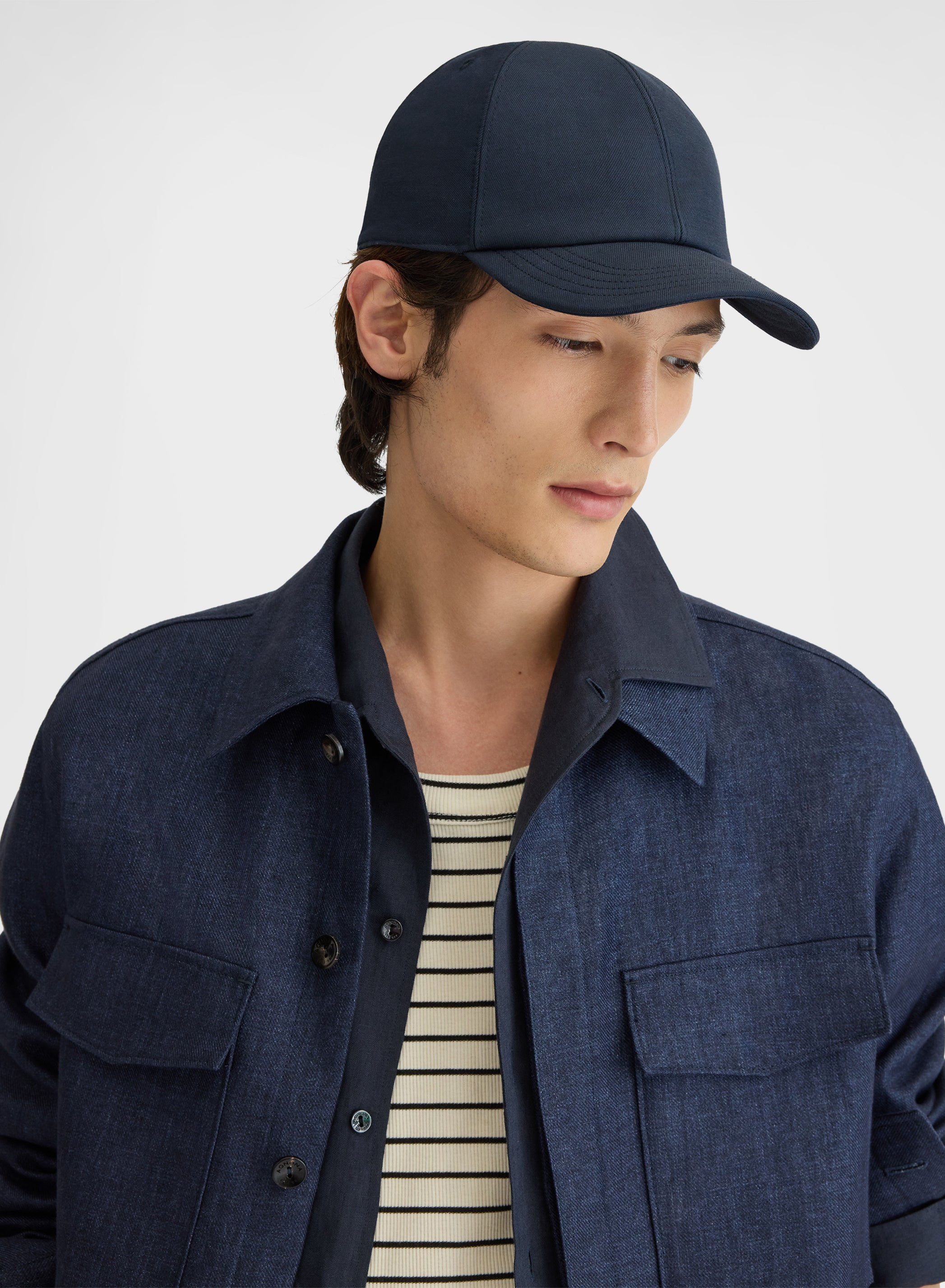 DELAVE LINEN HAT NAVY