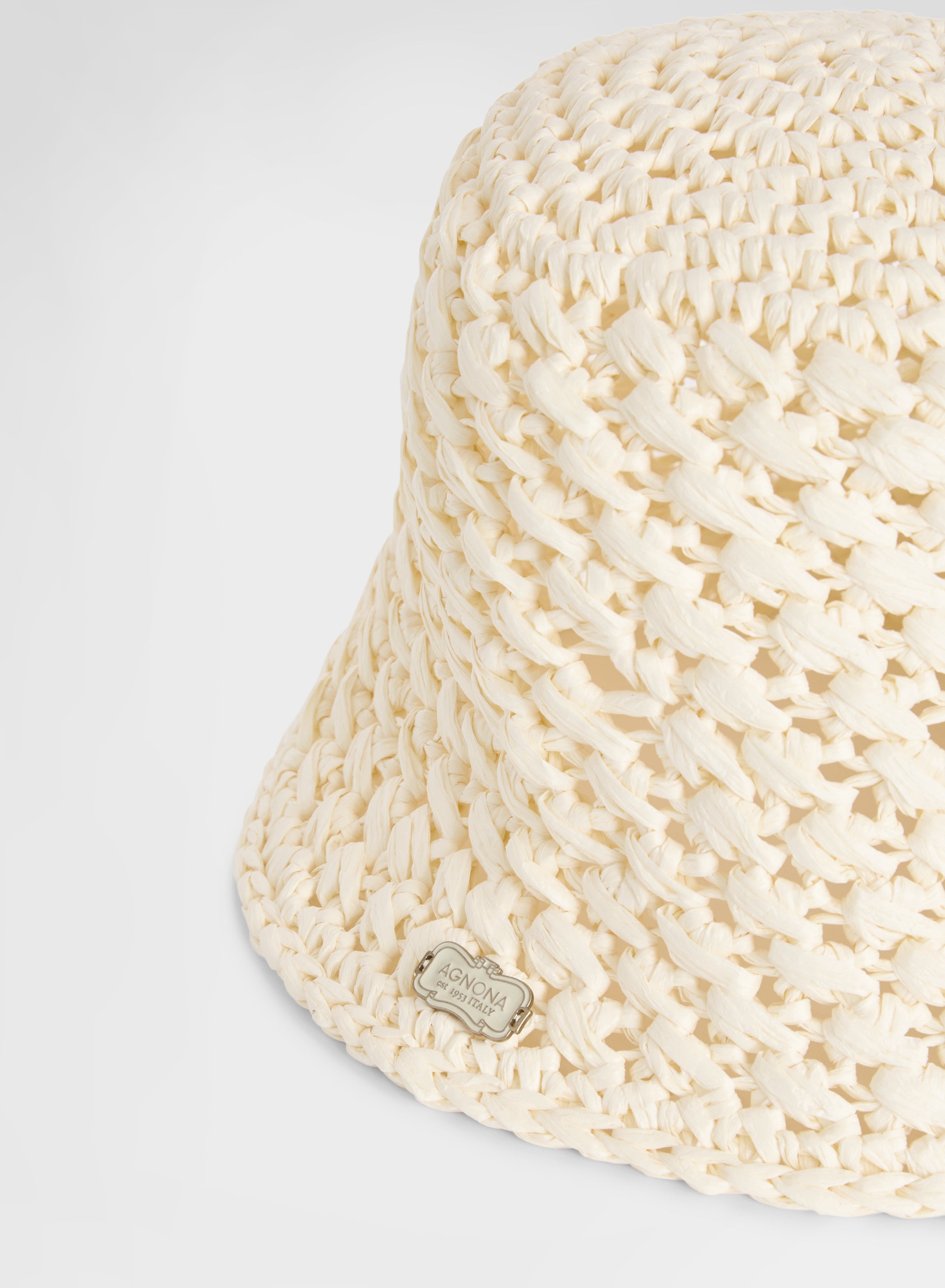RAFIA HAT AGNONA WHITE