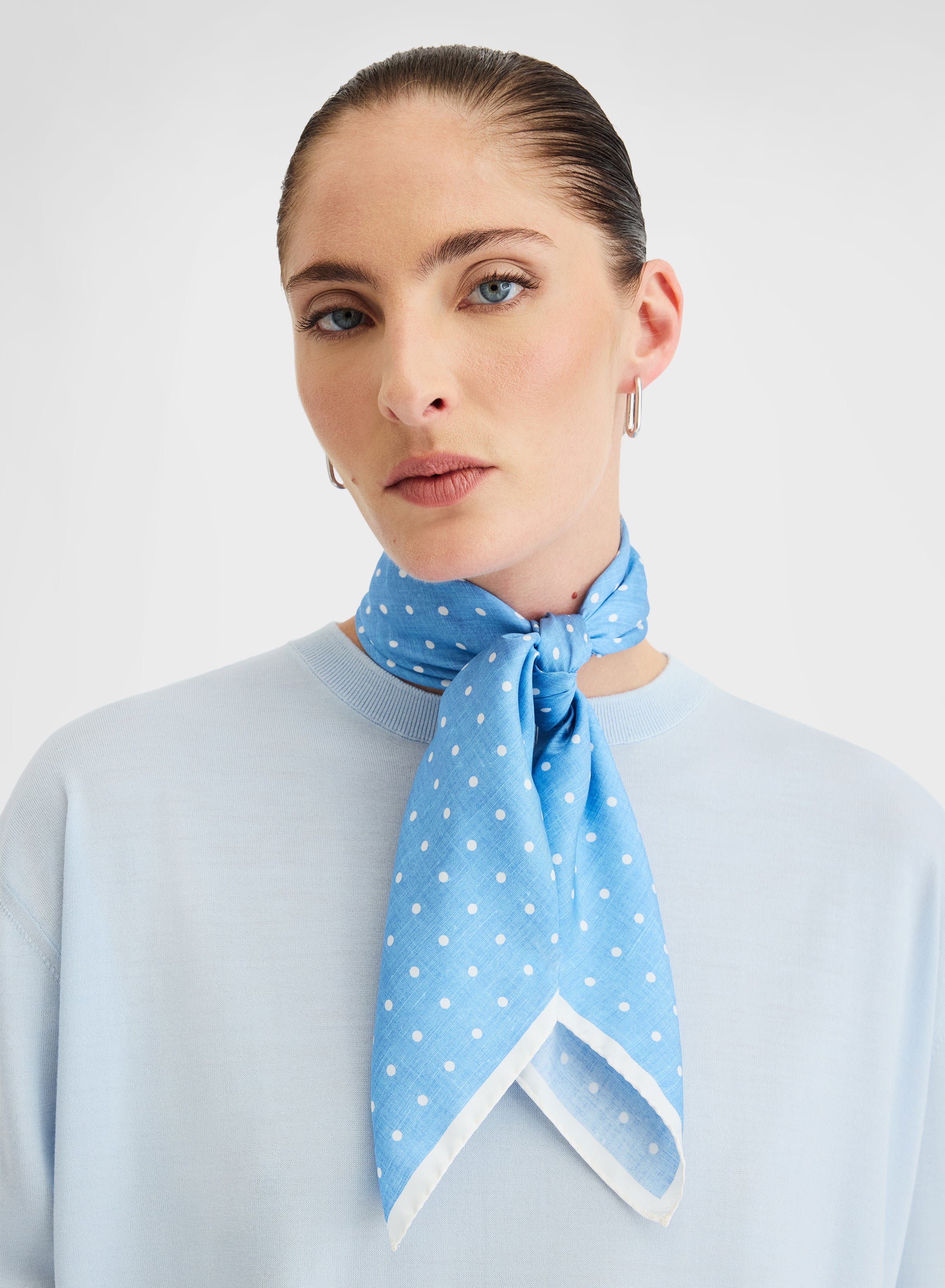 SILK POIS PRINT SCARF BLEACH