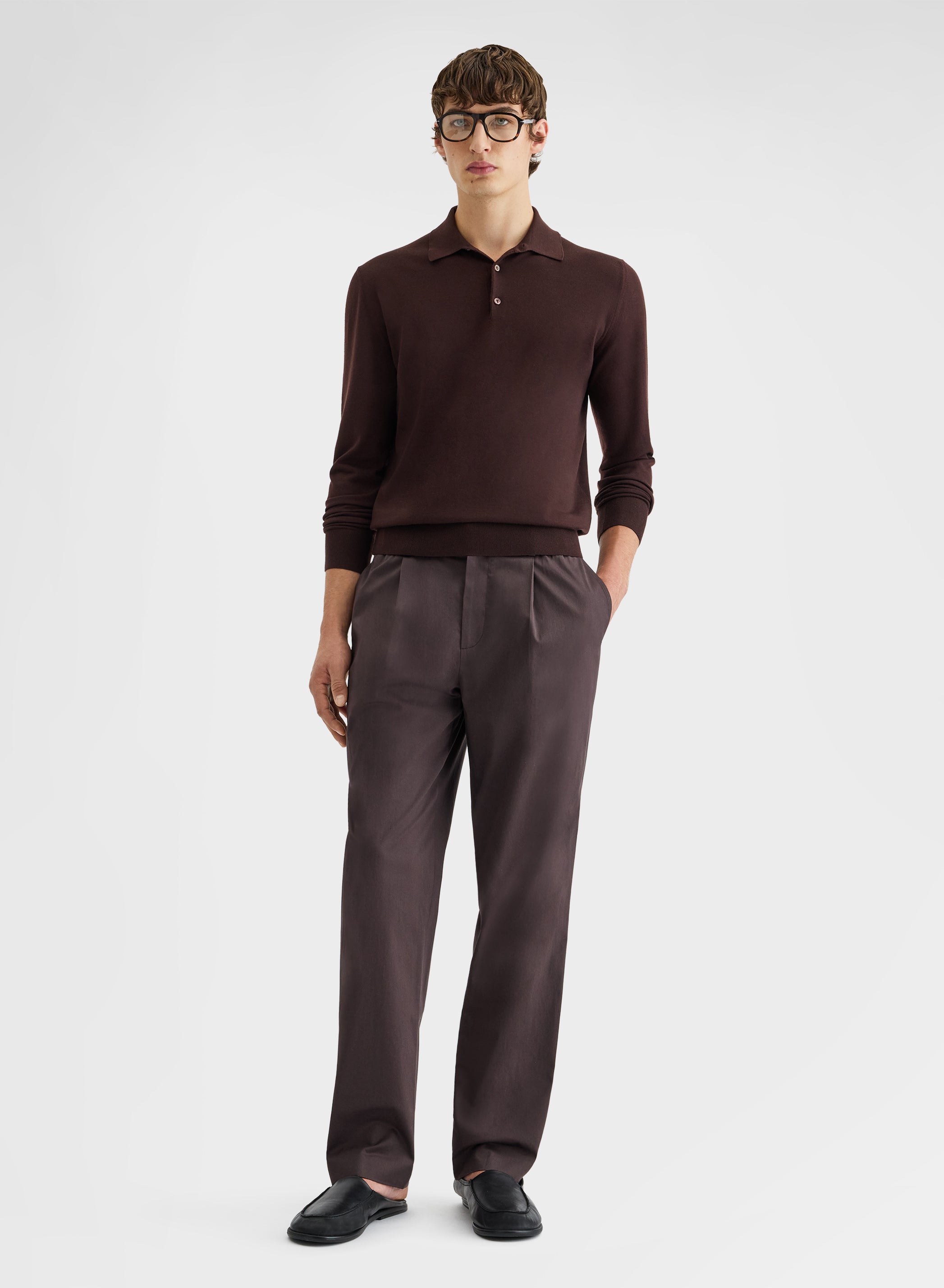 LONG SLEEVE POLO WISH CHOCOLATE