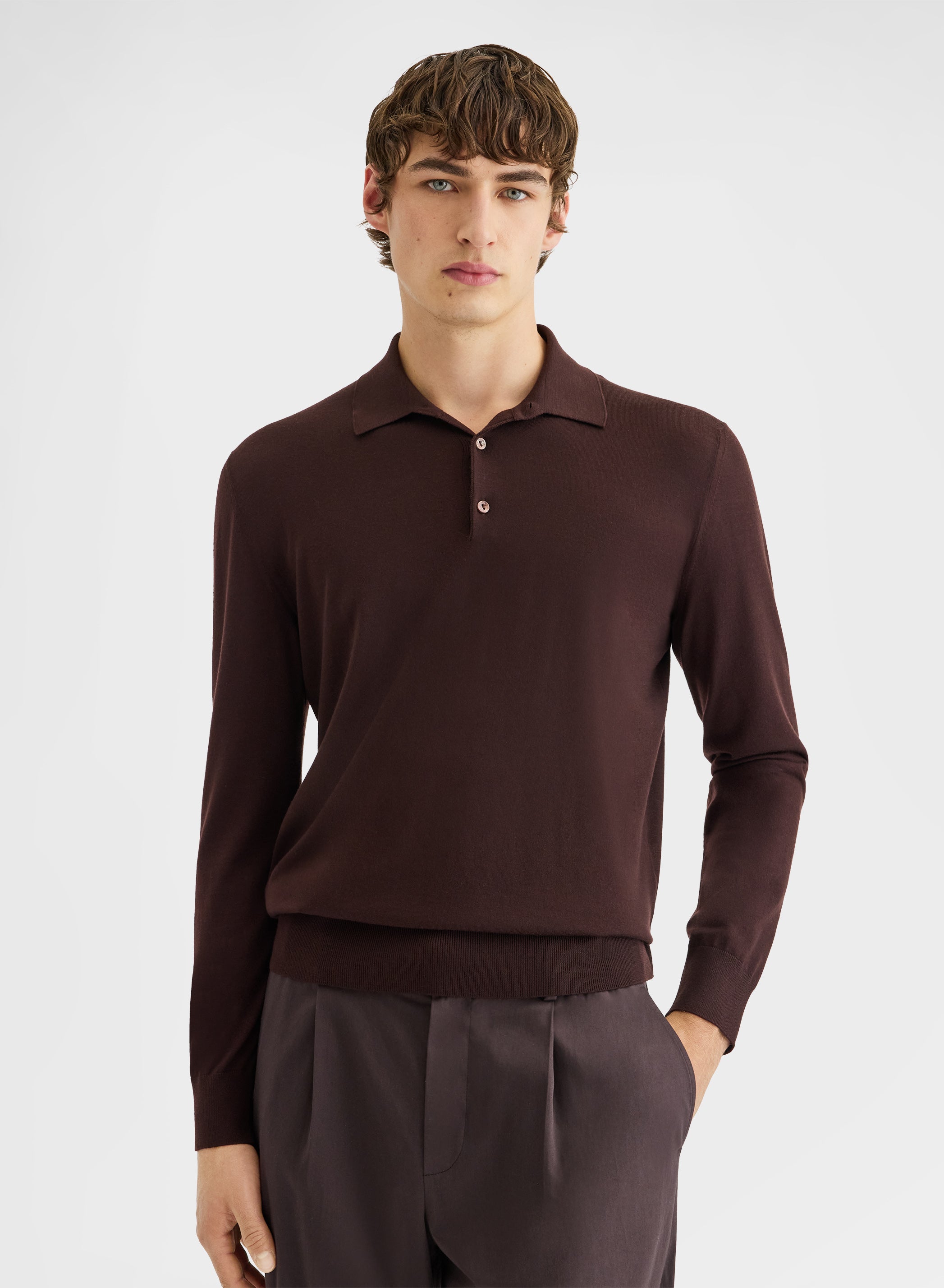 LONG SLEEVE POLO WISH CHOCOLATE