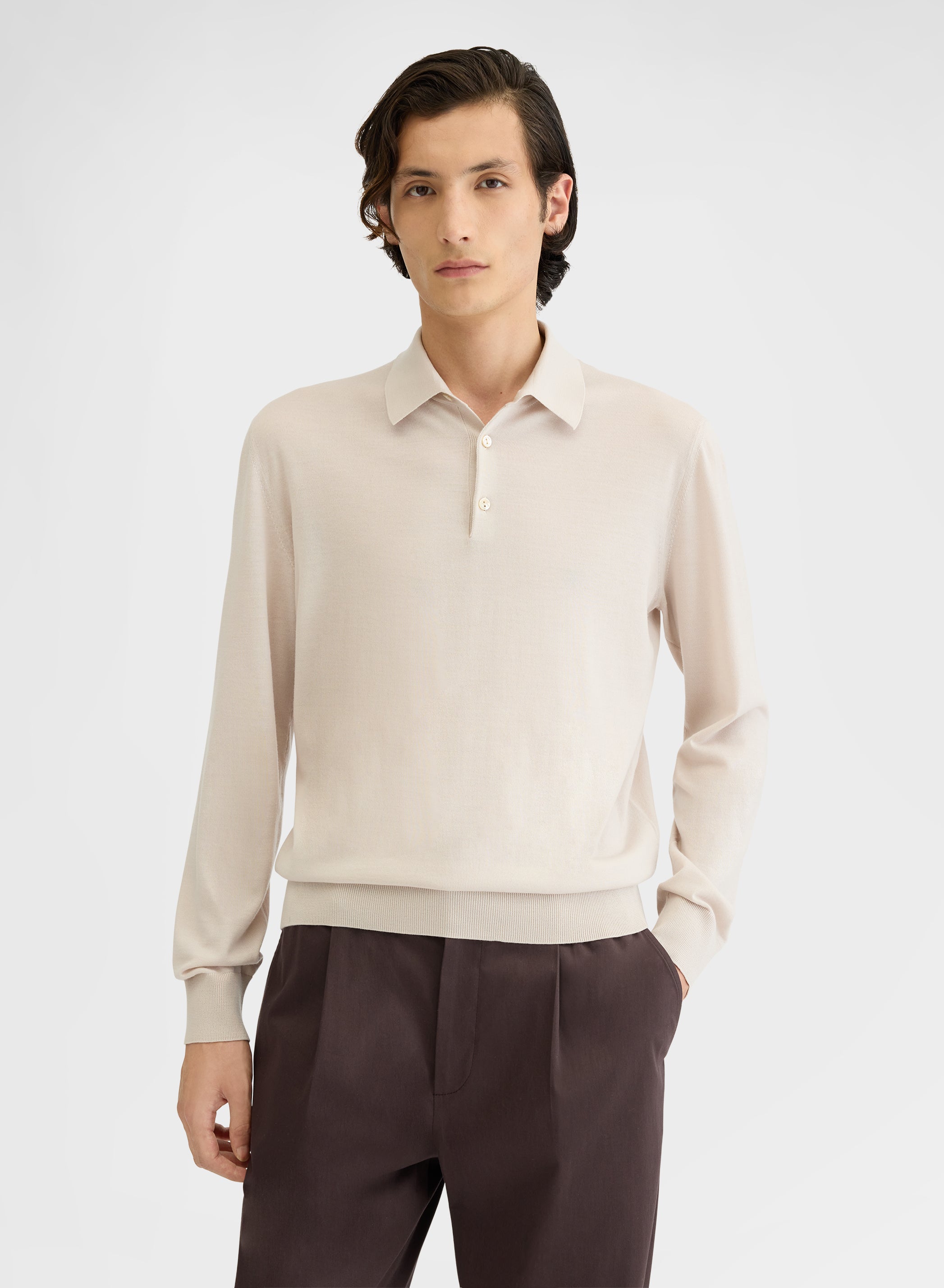 LONG SLEEVE POLO WISH STONE