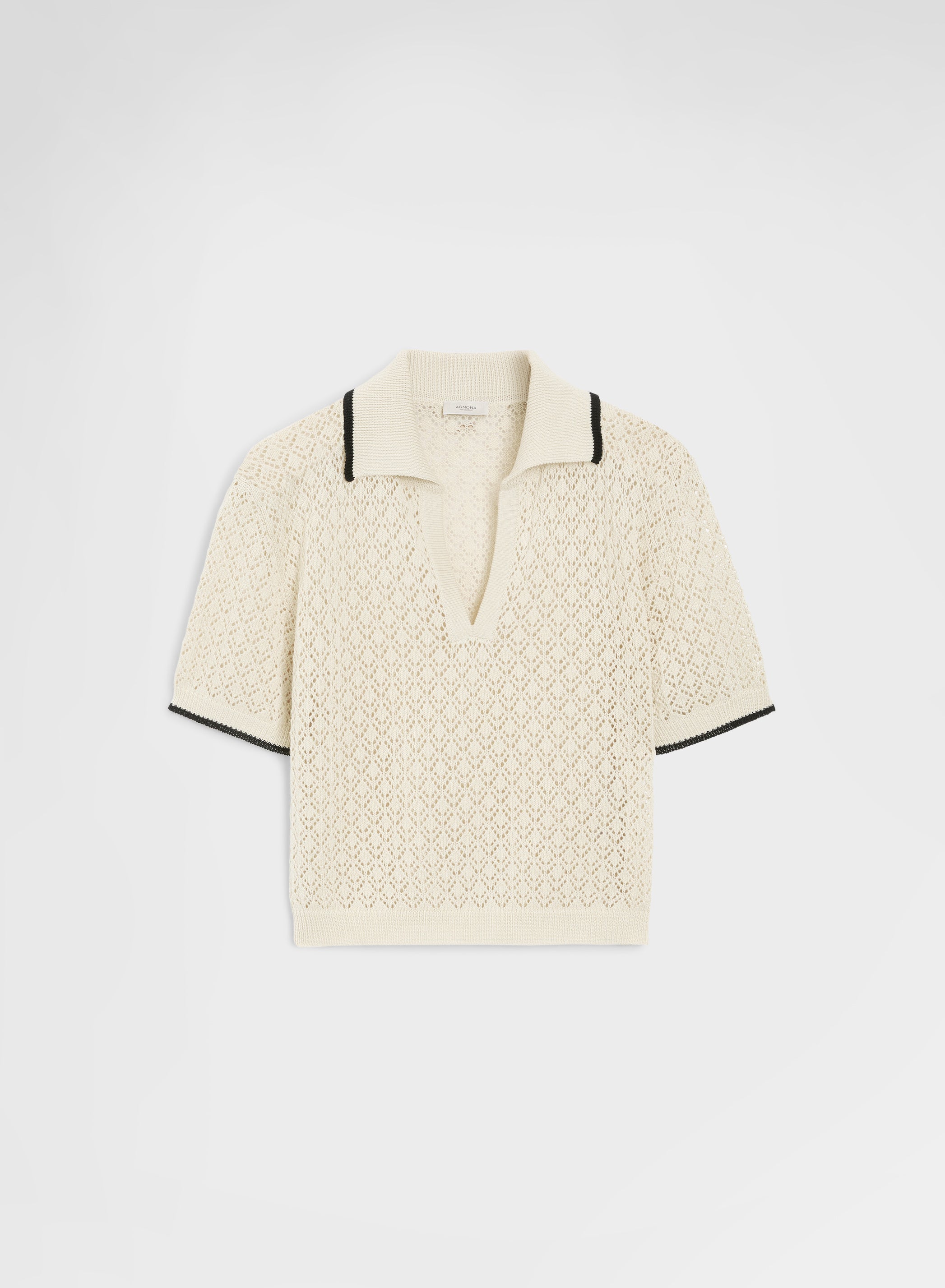 SHORT SLEEVE POLO CROCHET BEIGE
