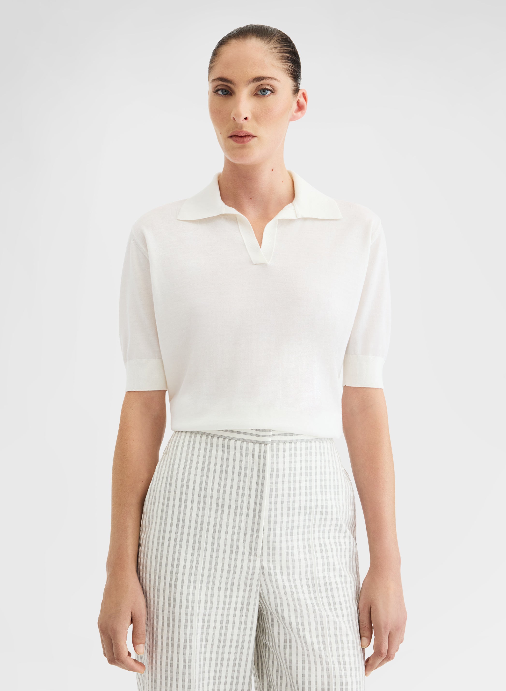 MID SLEEVE POLO WISH  WHITE