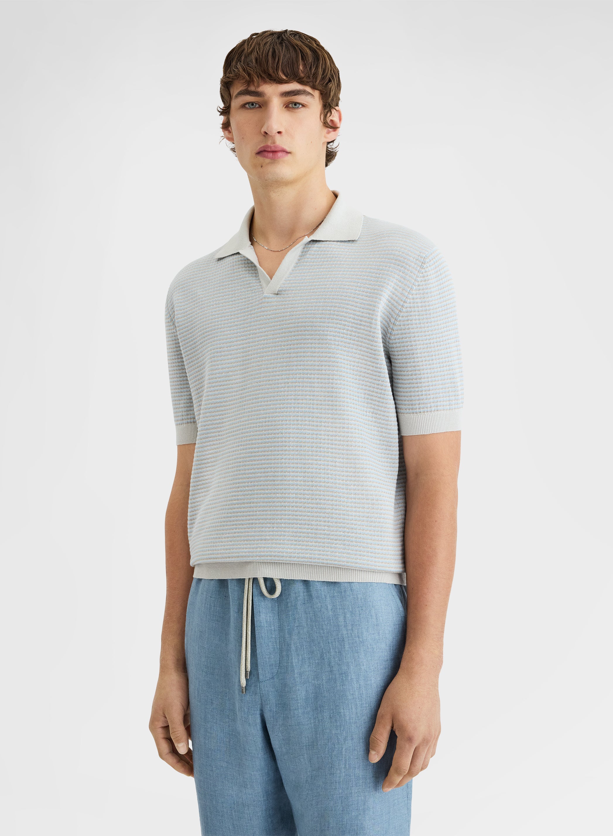 SHORT SLEEVE POLO STONE