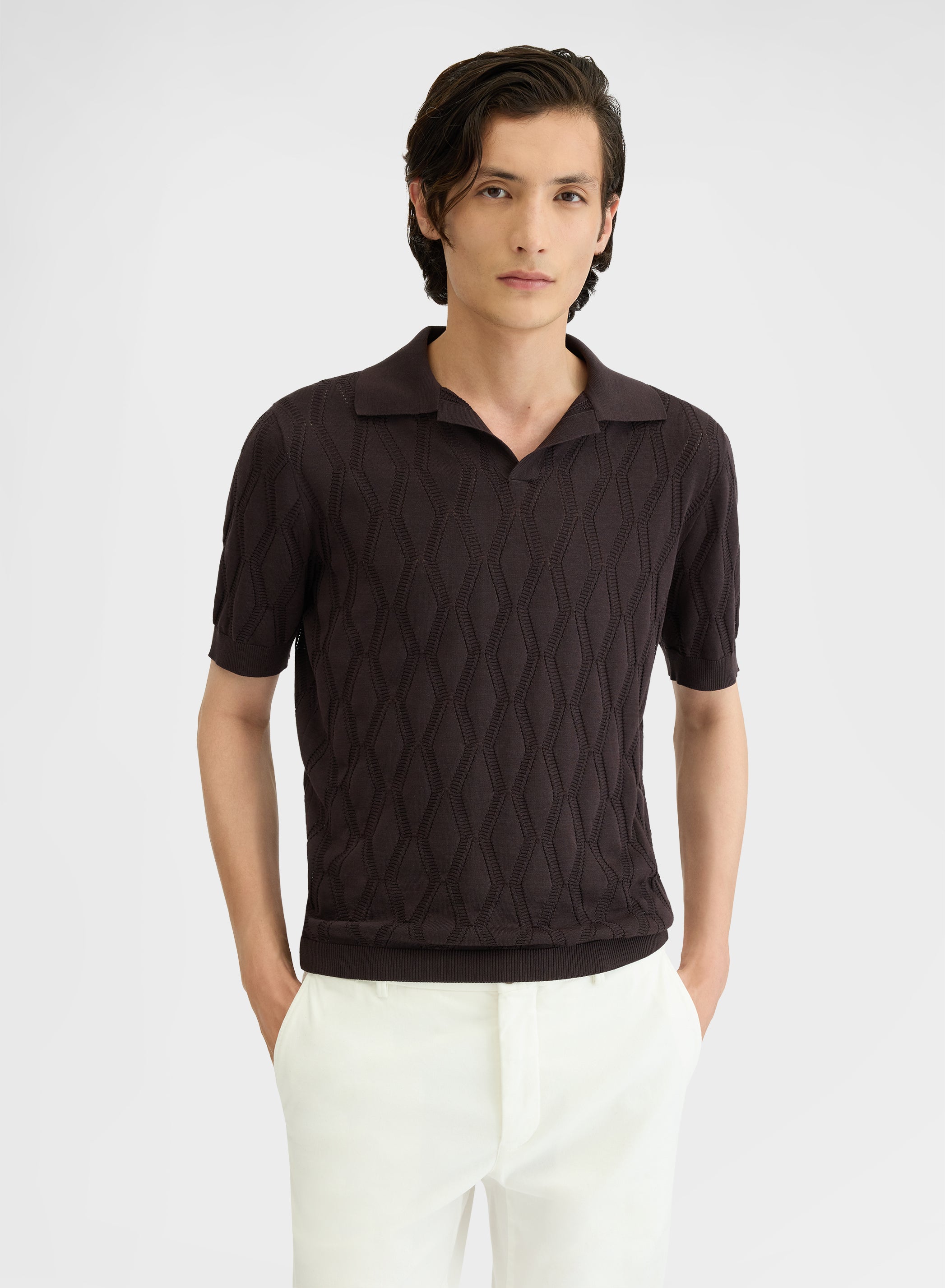 SHORT SLEEVE POLO SETICO CHOCOLATE