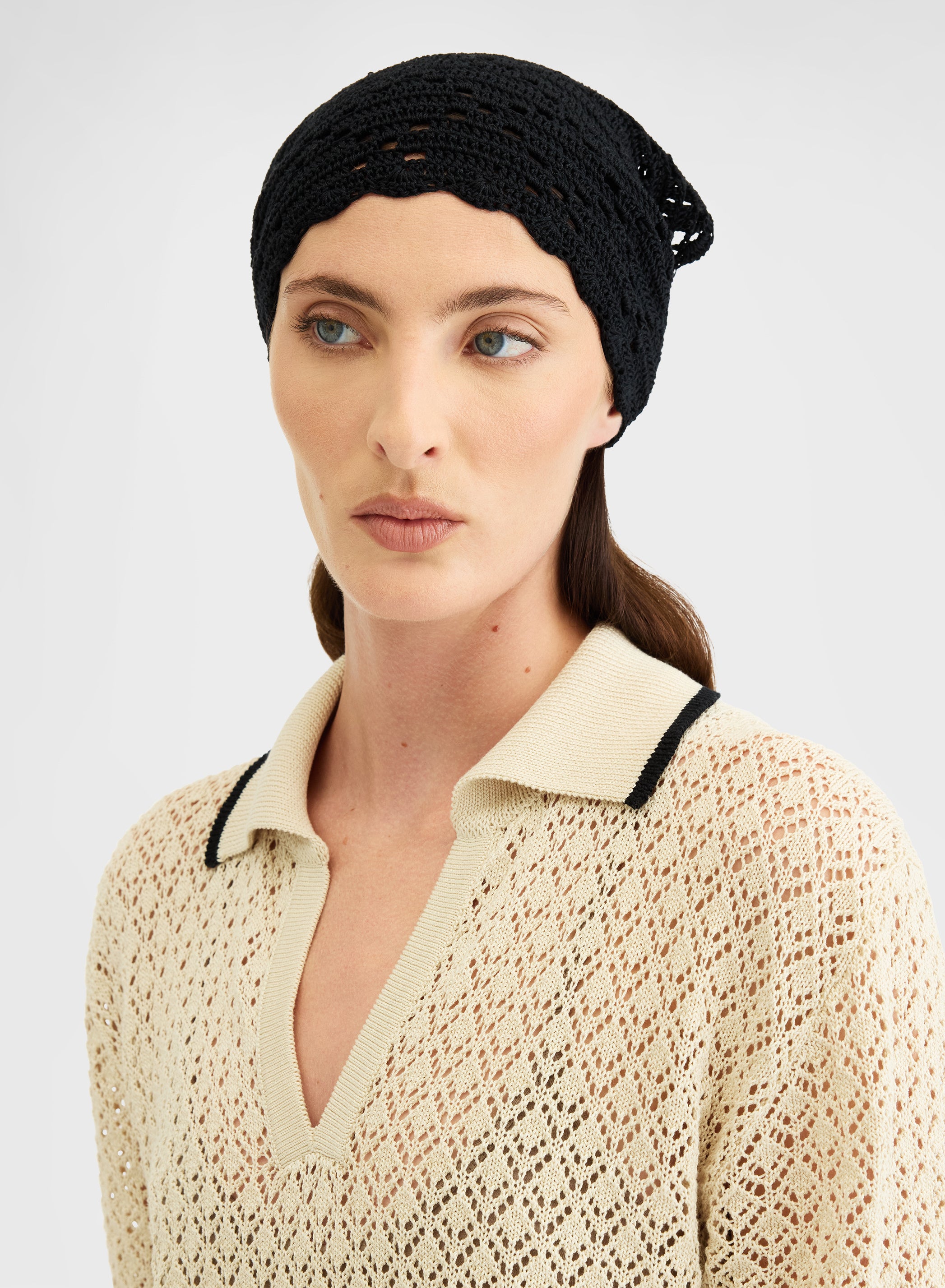 CROCHET HAIR BAND BLACK