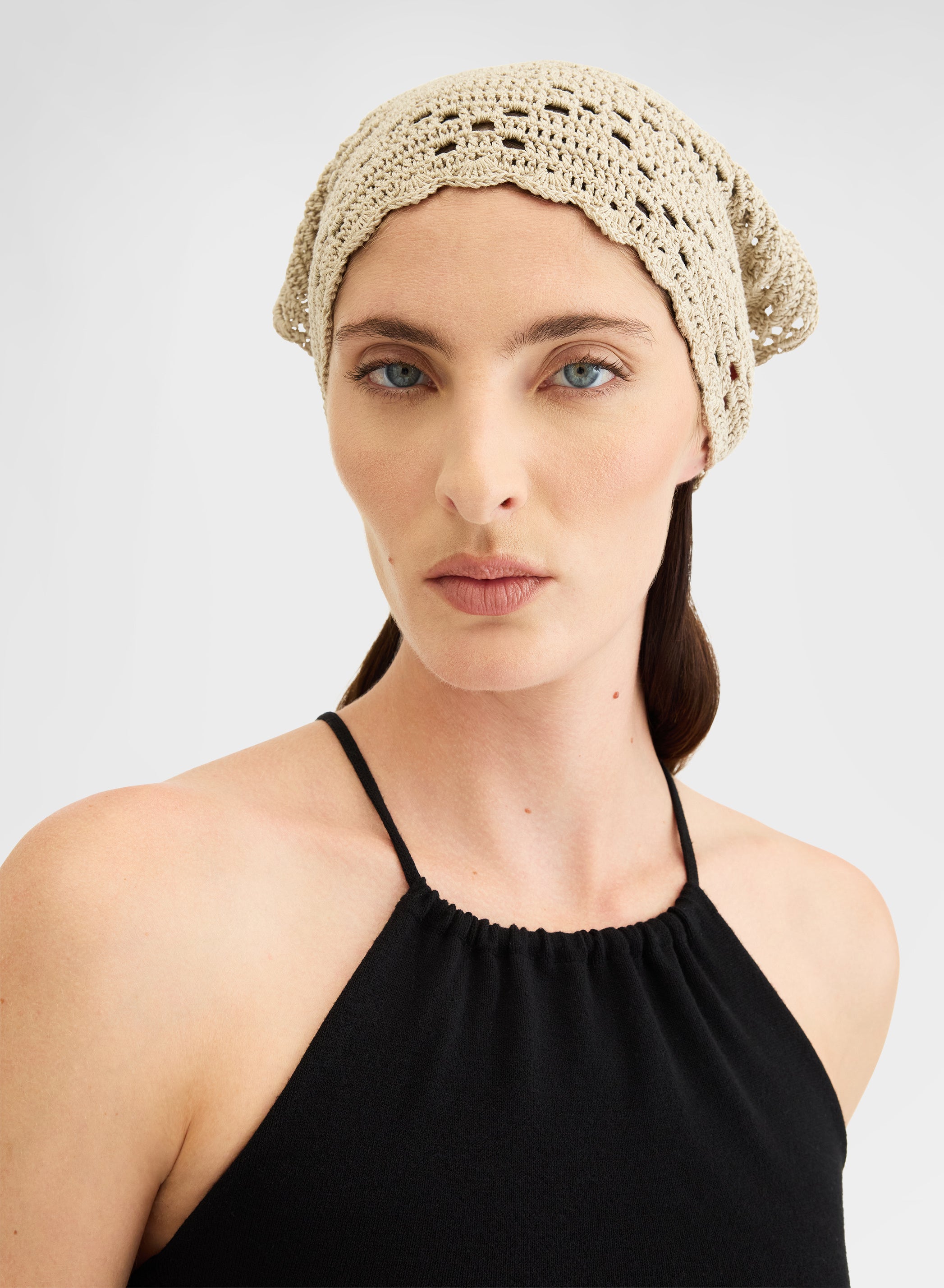 CROCHET HAIR BAND BEIGE