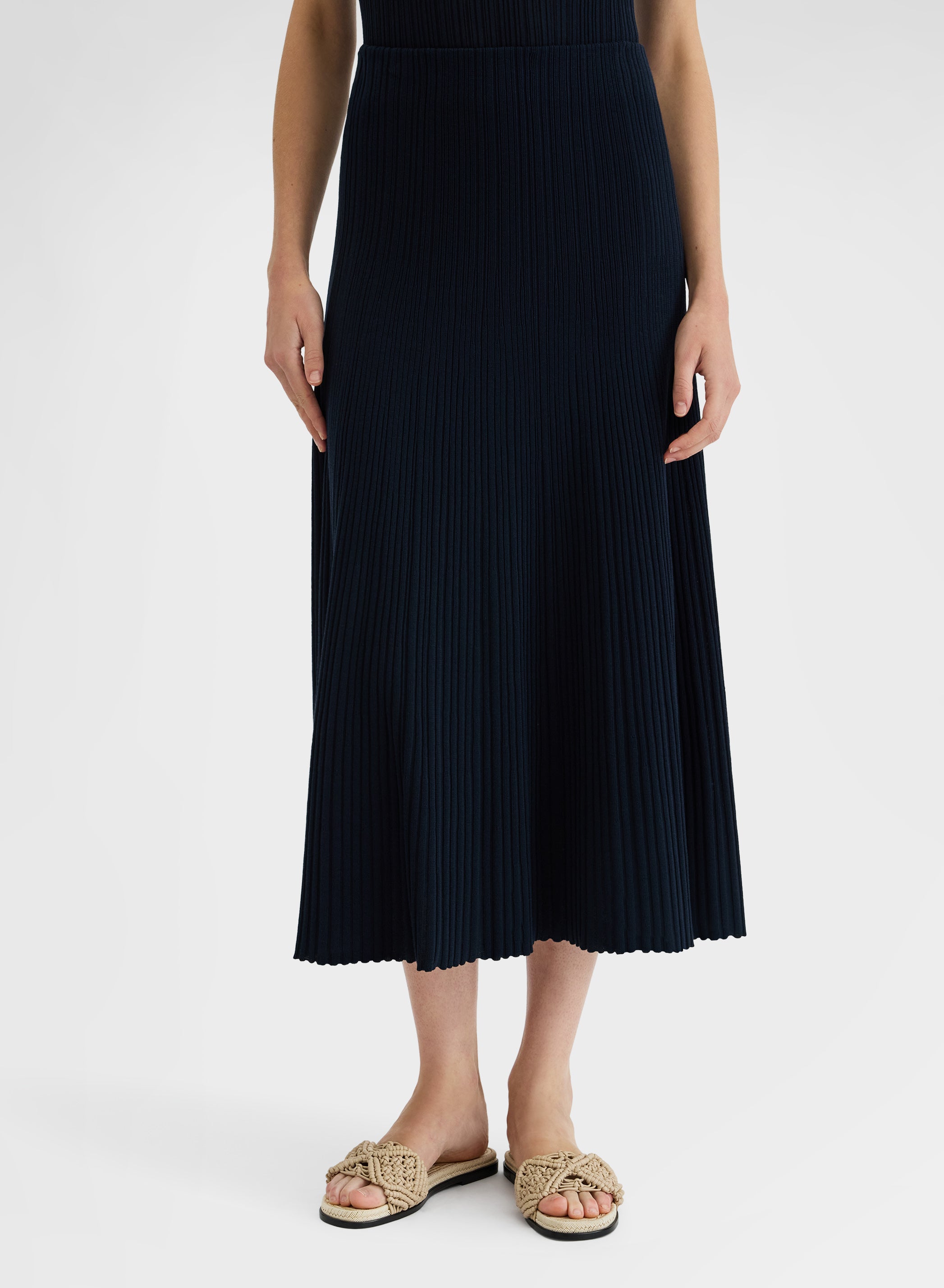 MICRO PLISSE SKIRT NAVY