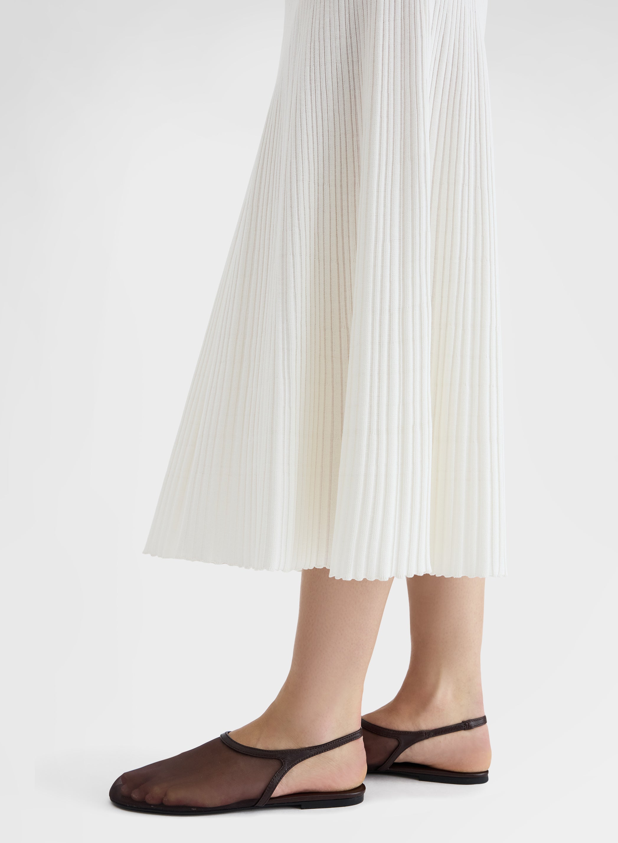 MICRO PLISSE SKIRT WHITE