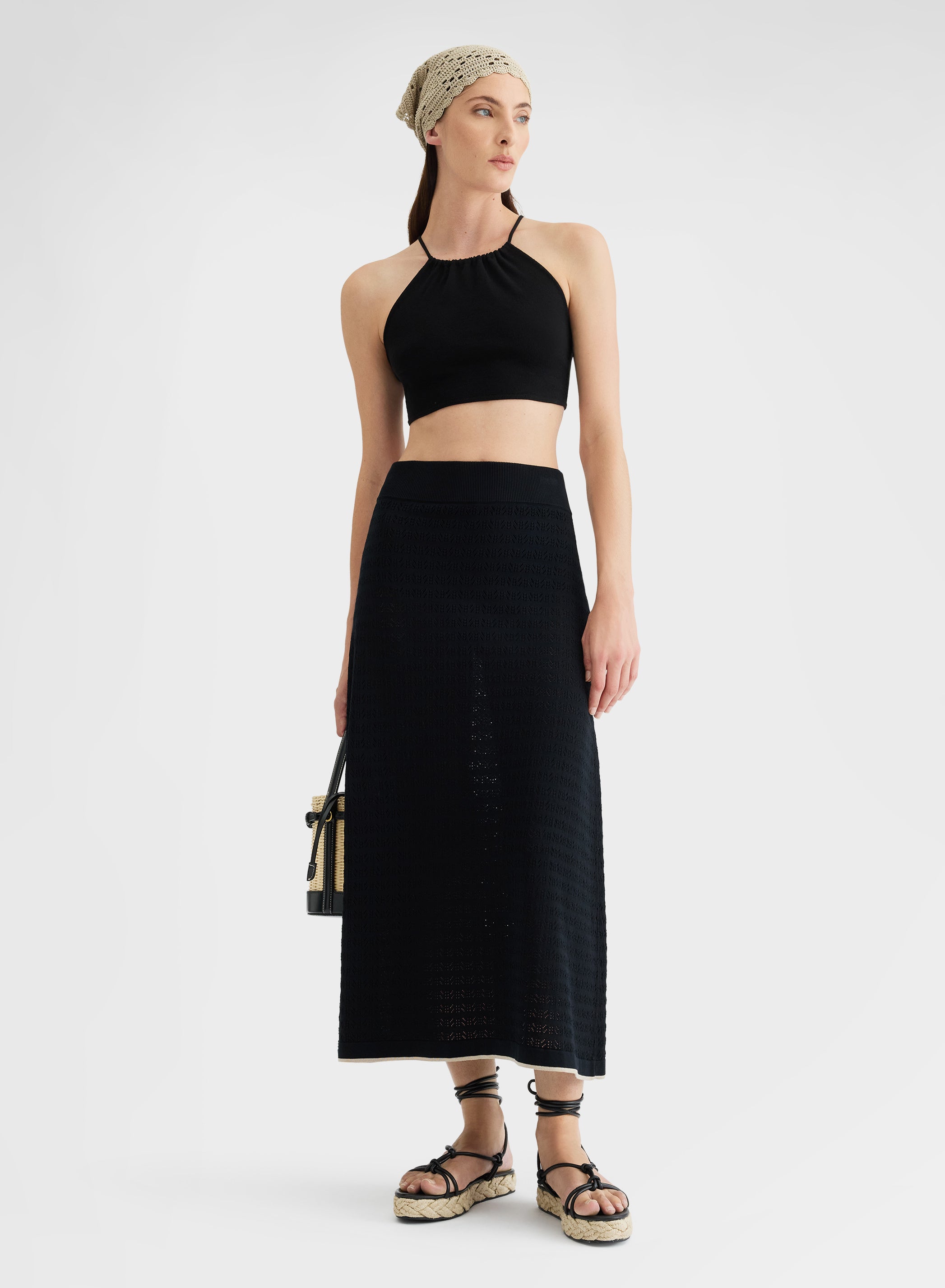 KNIT SKIRT BLACK