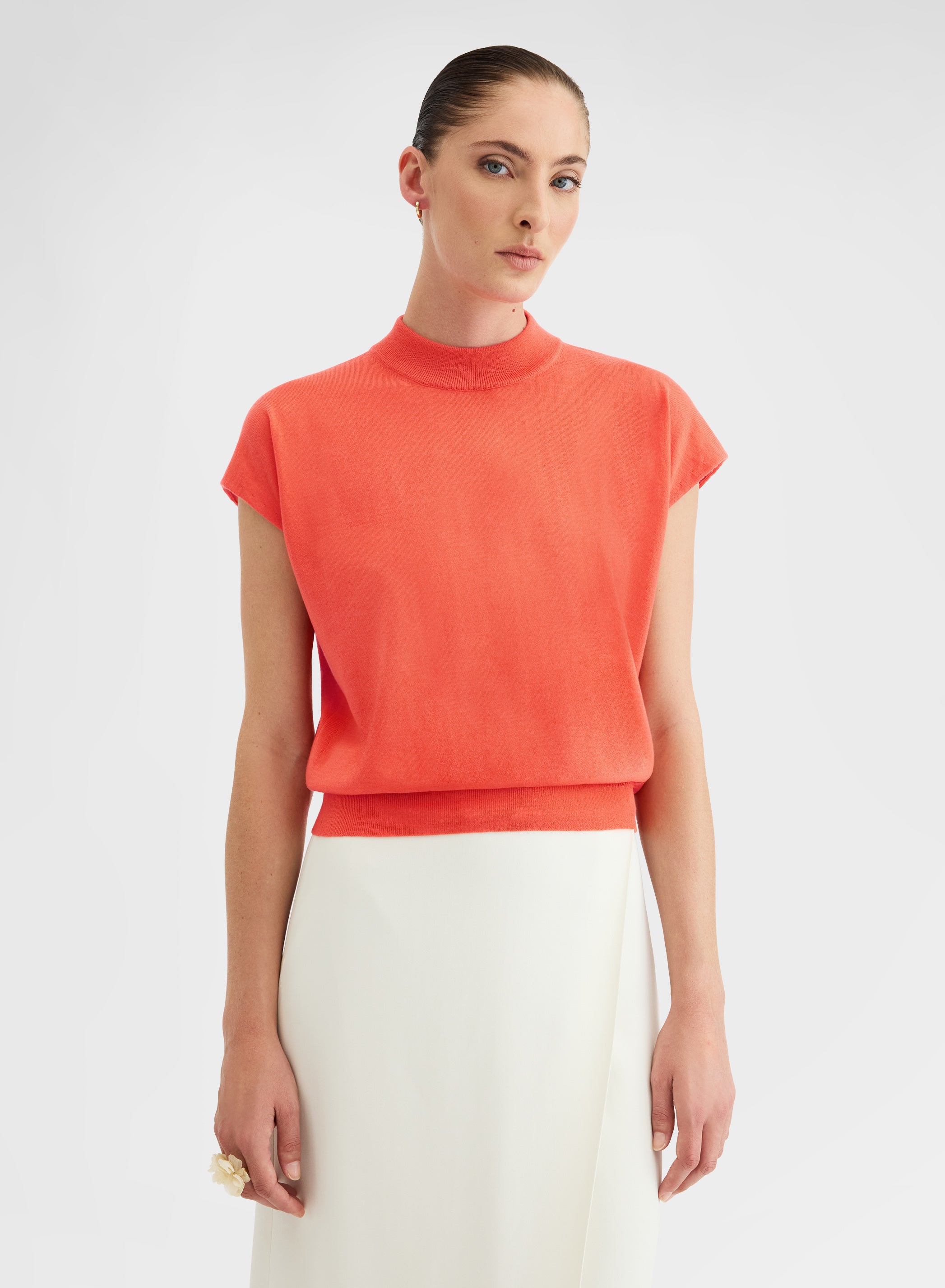 SLEEVELESS CREWNECK CASHLIGHT SUNSET