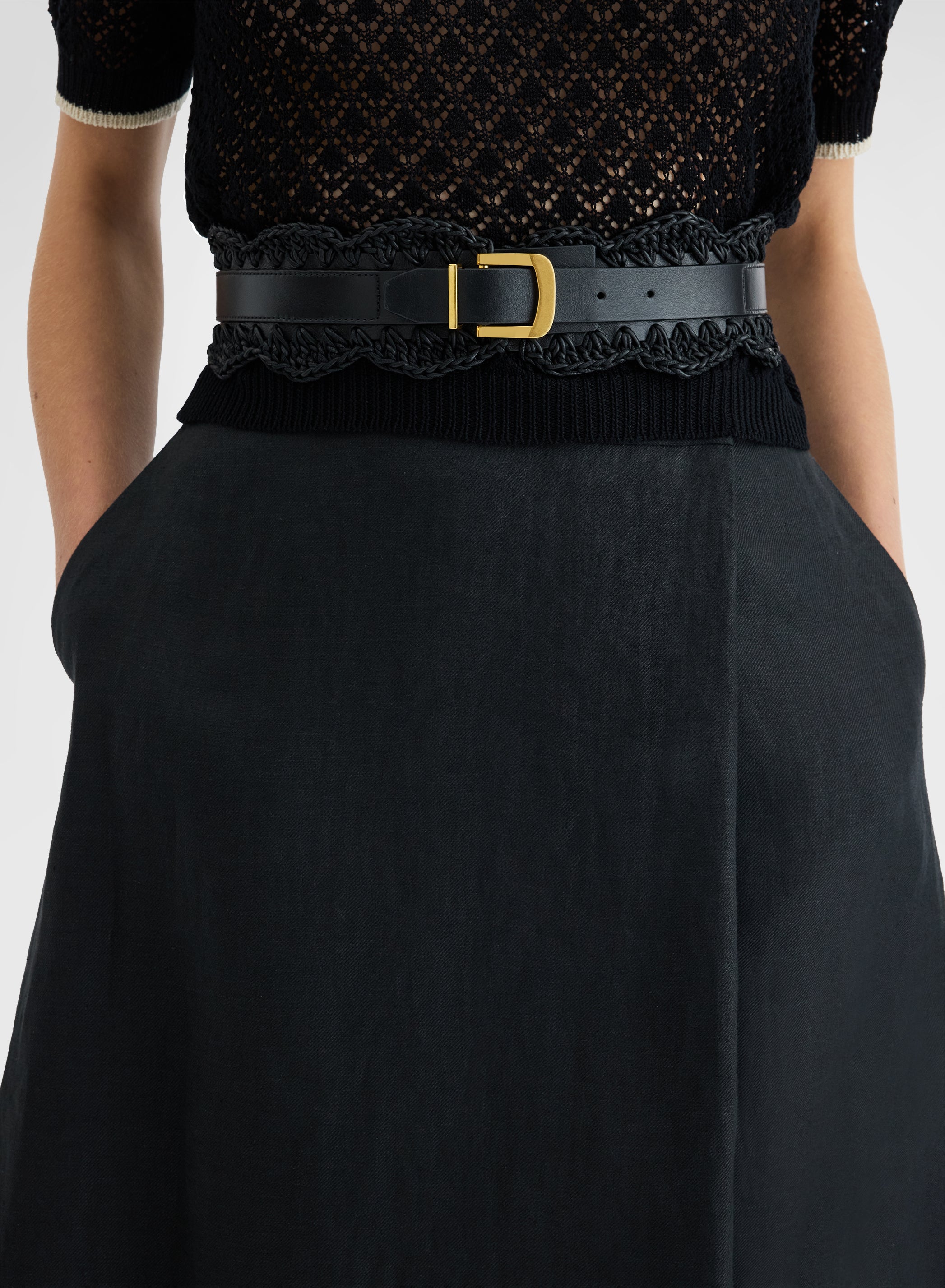 BELT CALF LEATHER CLUXTER BLACK