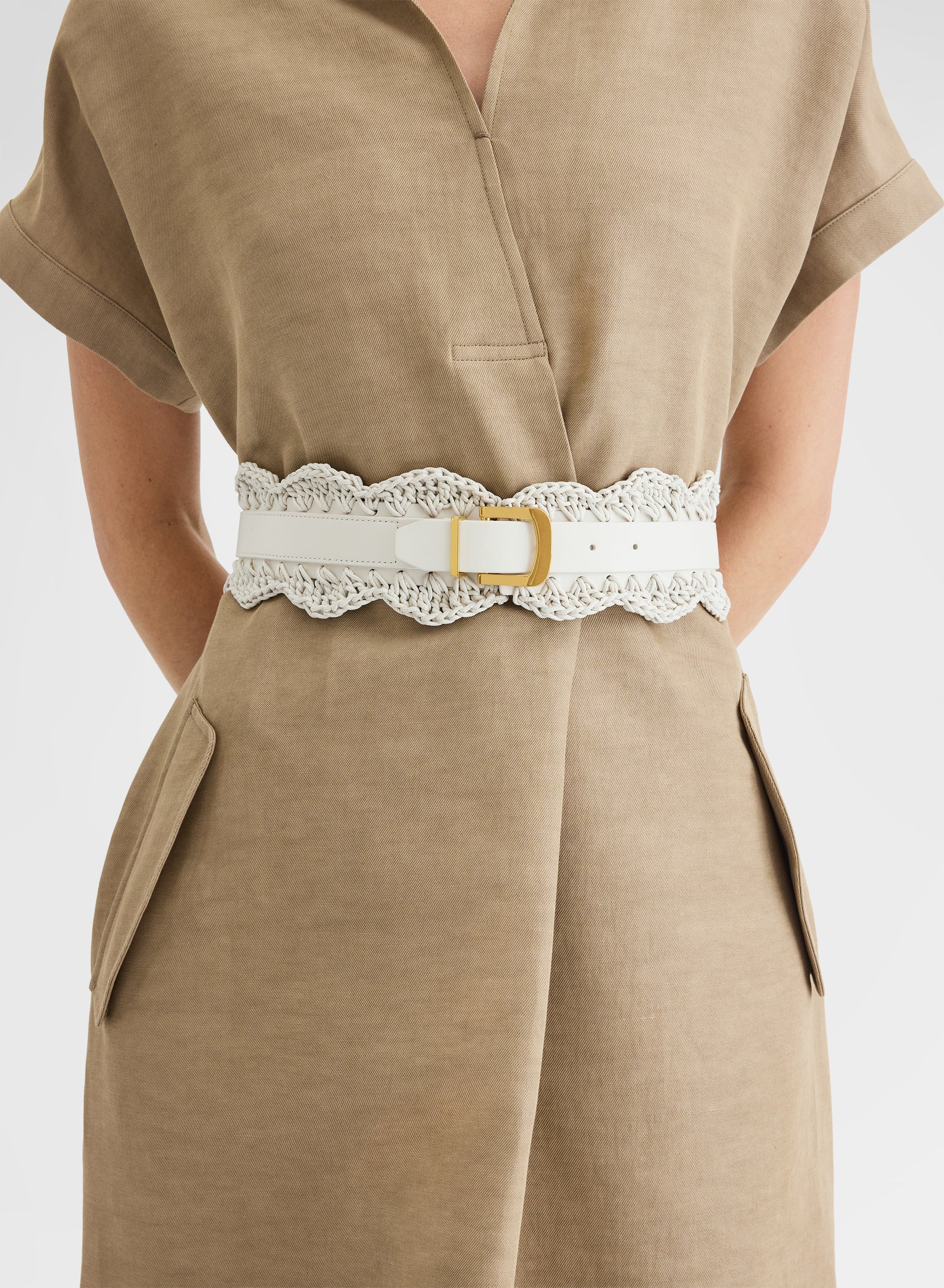 BELT CALF LEATHER CLUXTER WHITE